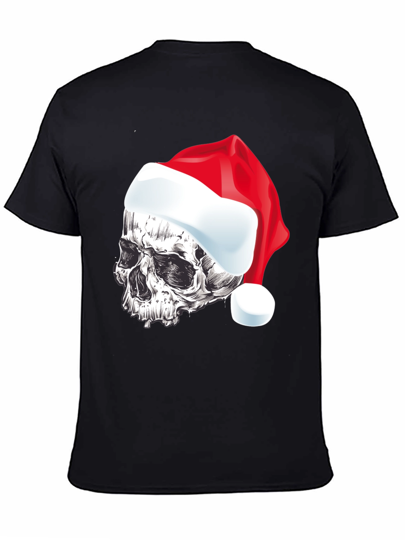 Skull Santa Hat Graphic T-Shirt