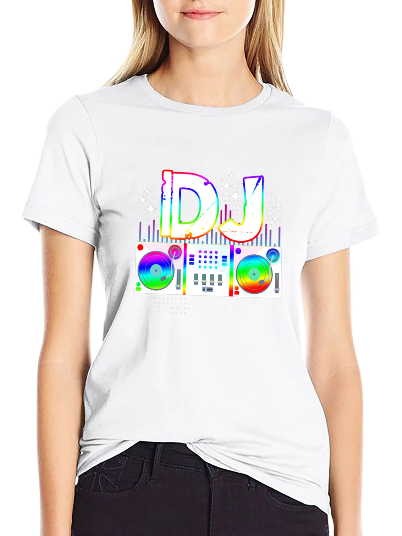 Rainbow DJ Turntable Graphic Tee