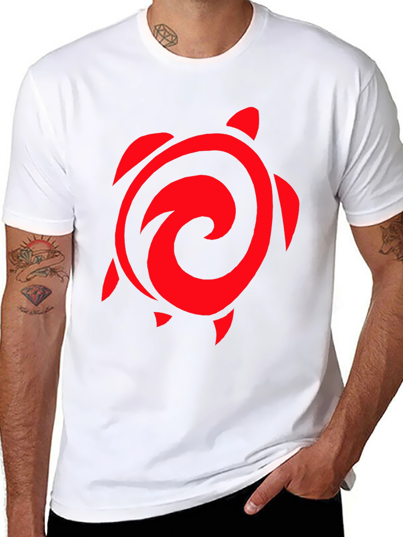Red Turtle Graphic Black T-Shirt