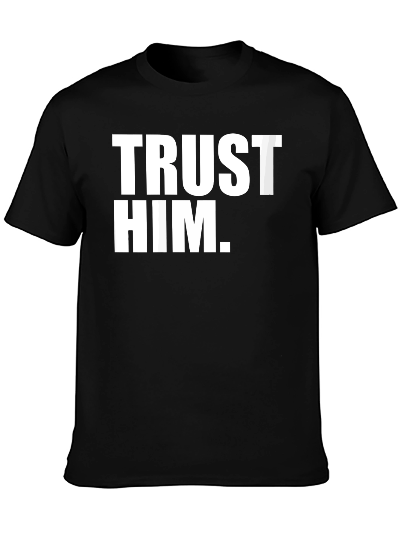 Trust Him Graphic Tee - Mens Black Cotton T-Shirt