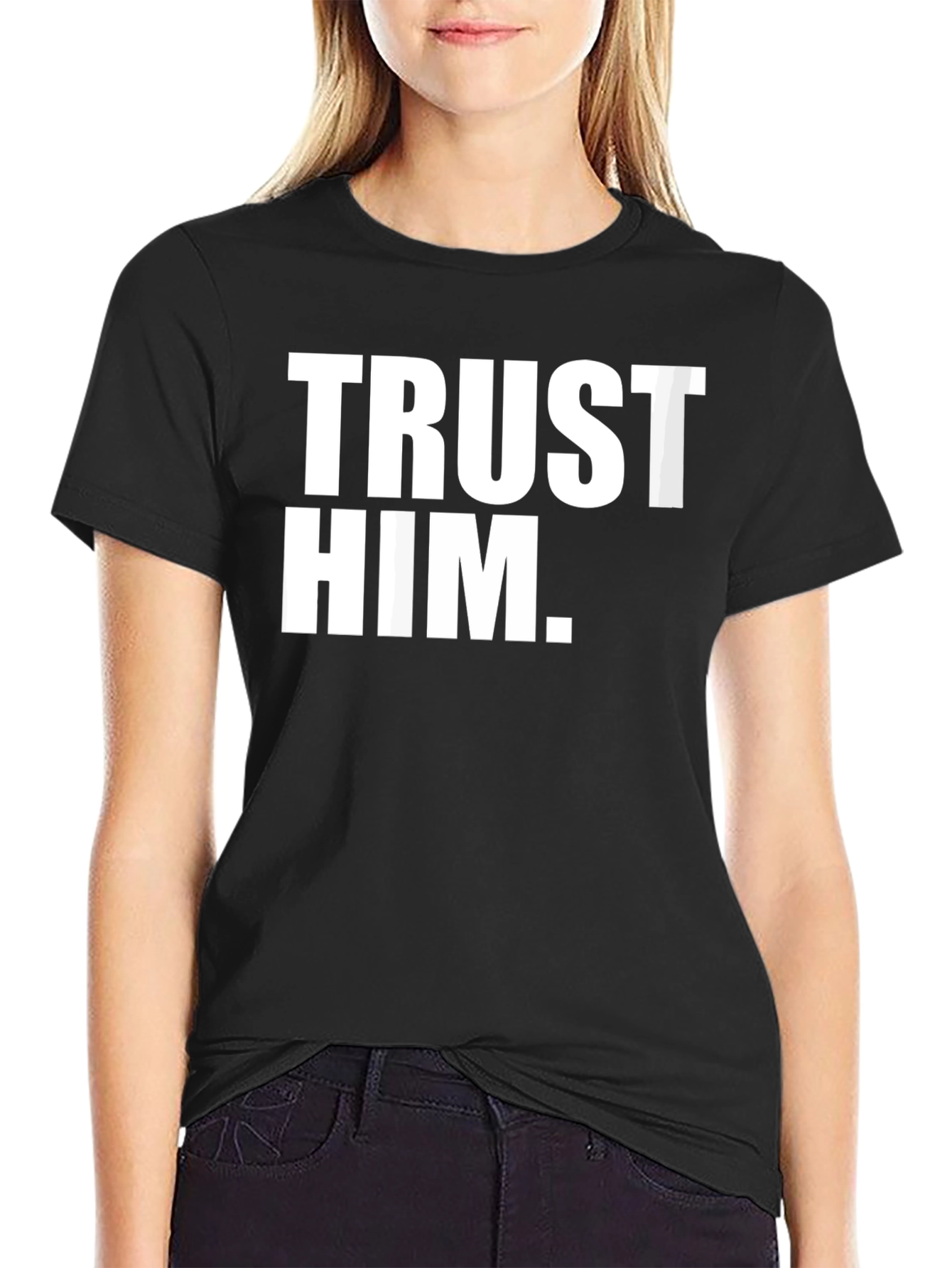 Trust Him Graphic Tee - Mens Black Cotton T-Shirt