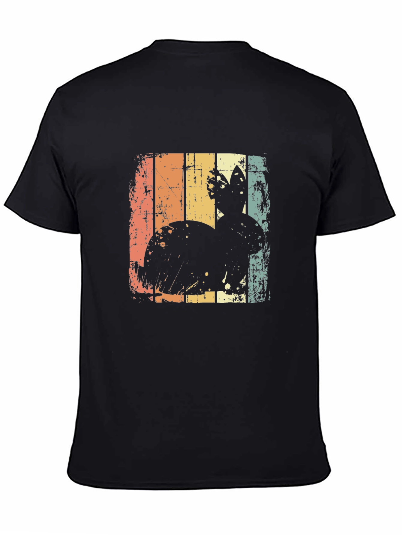 Retro Easter Bunny Graphic Tee - Mens Black T-Shirt
