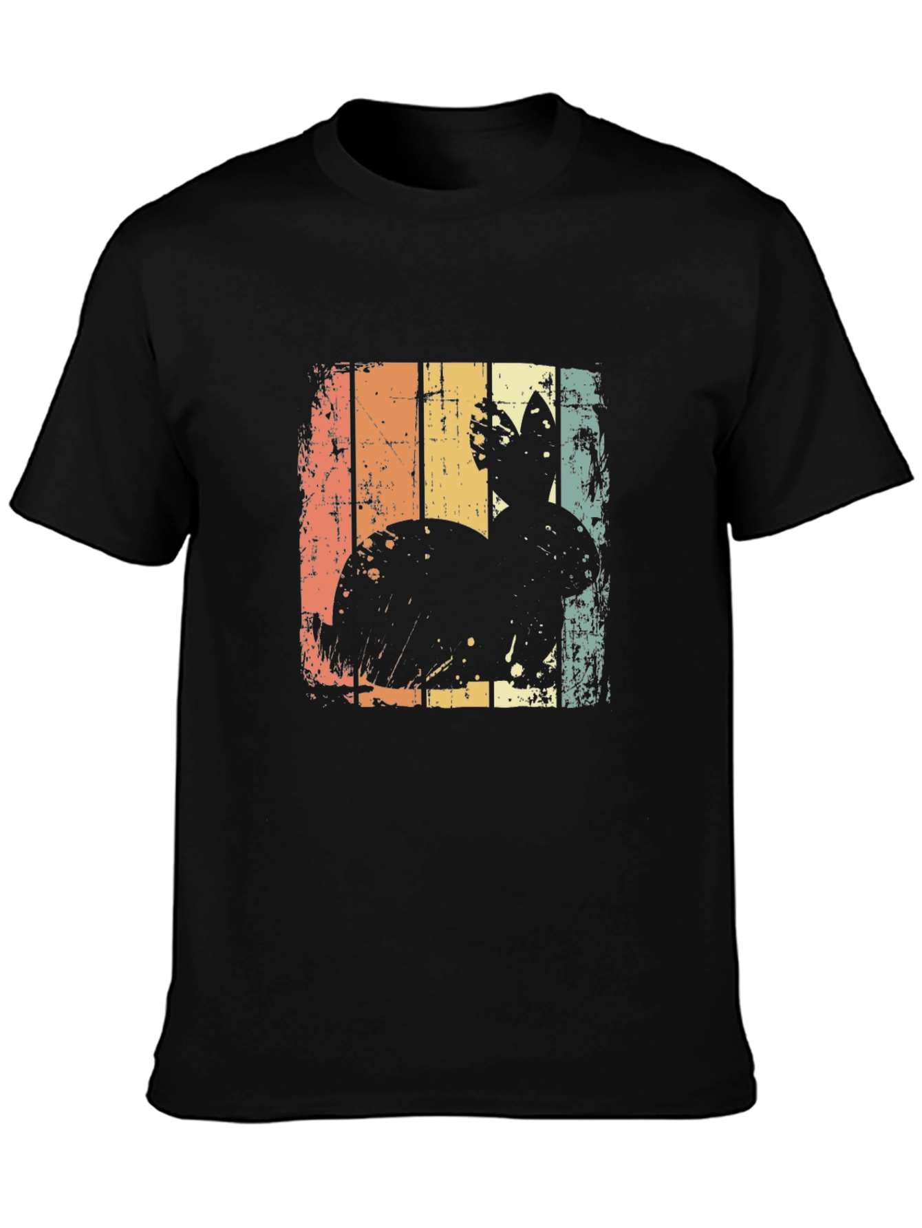 Retro Easter Bunny Graphic Tee - Mens Black T-Shirt
