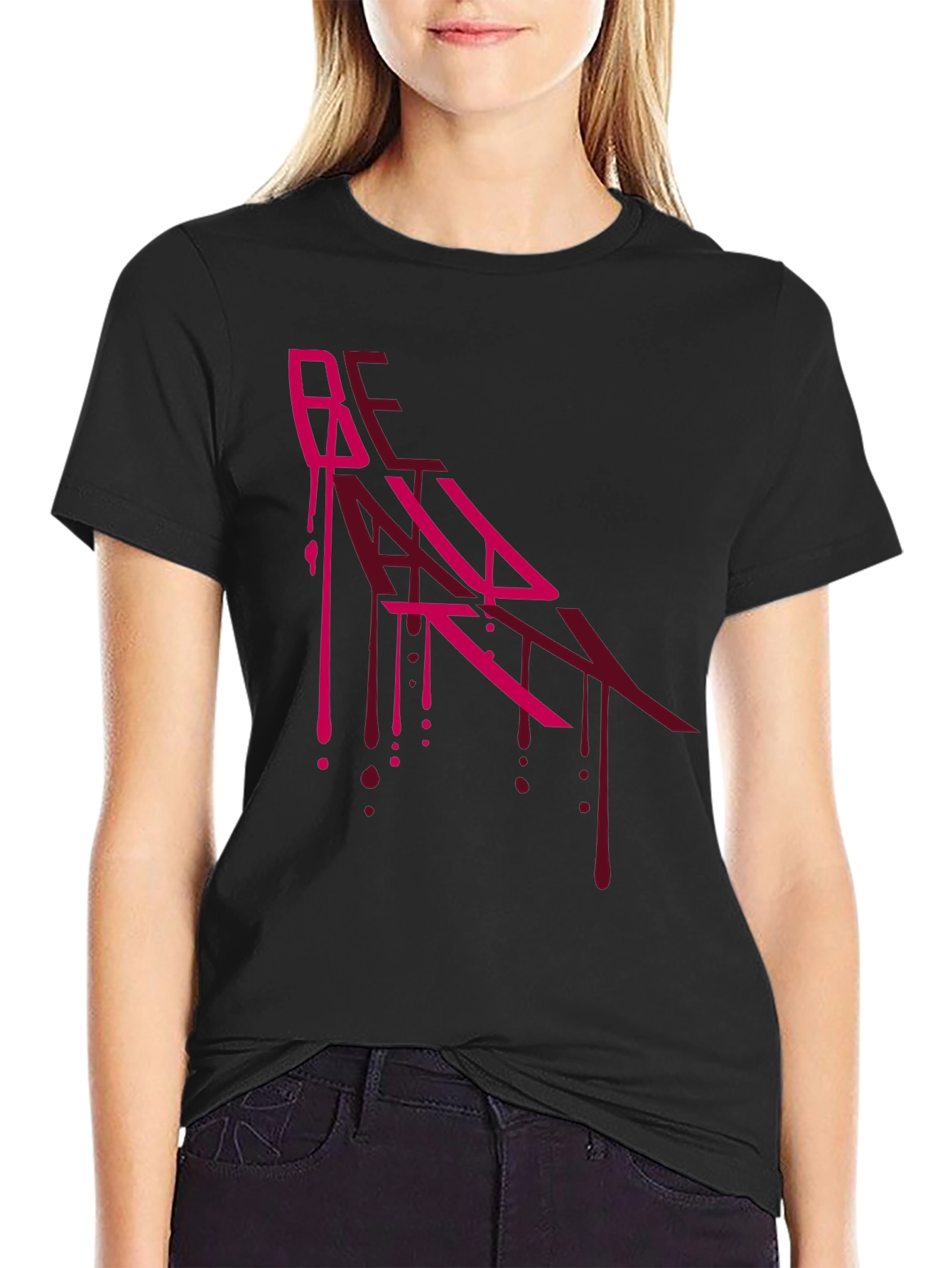Edgy Graphic Print Black T-Shirt