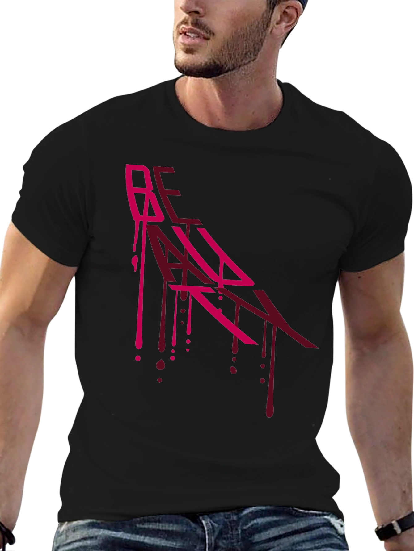 Edgy Graphic Print Black T-Shirt