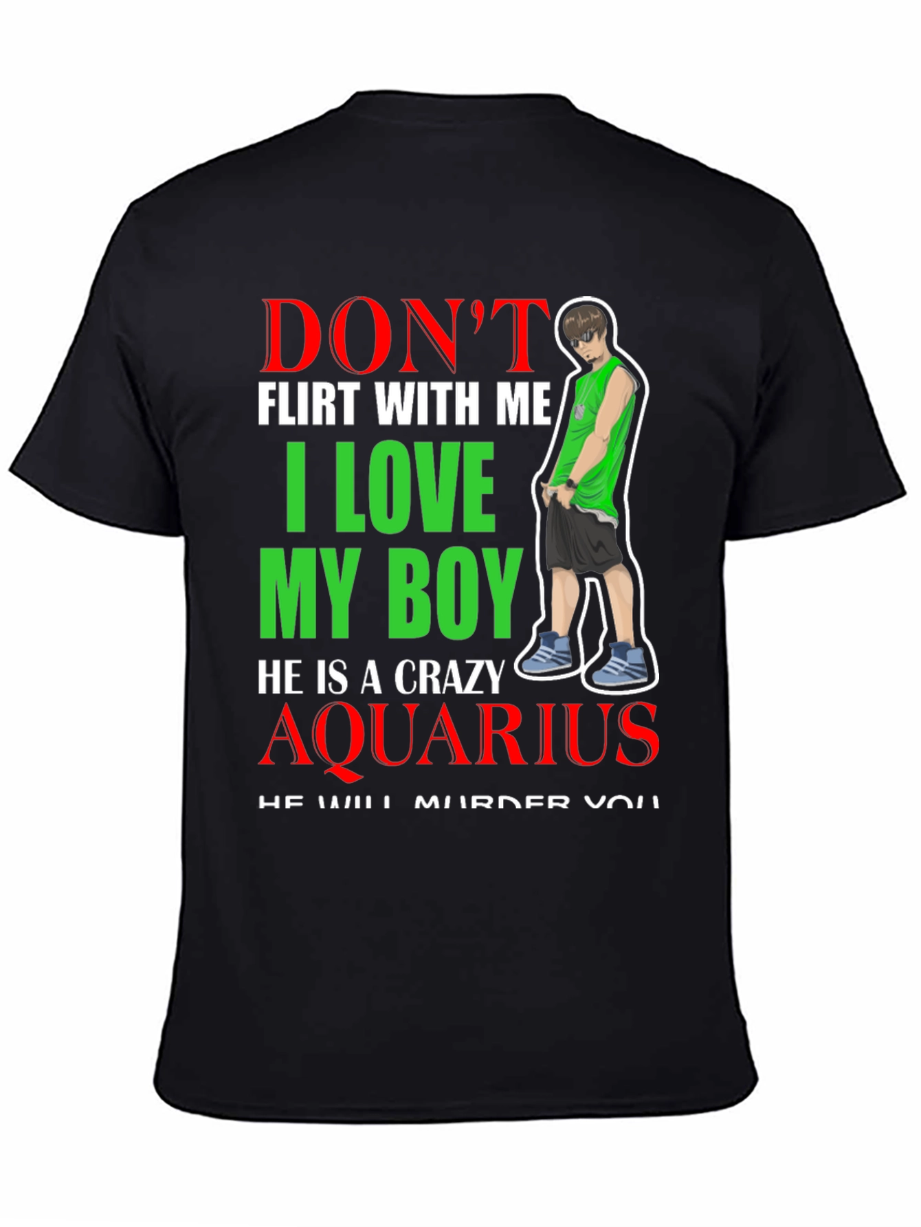Crazy Aquarius Boy Graphic T-Shirt