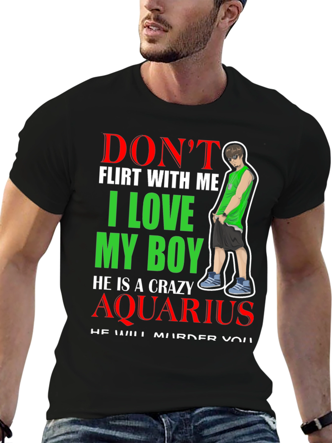 Crazy Aquarius Boy Graphic T-Shirt