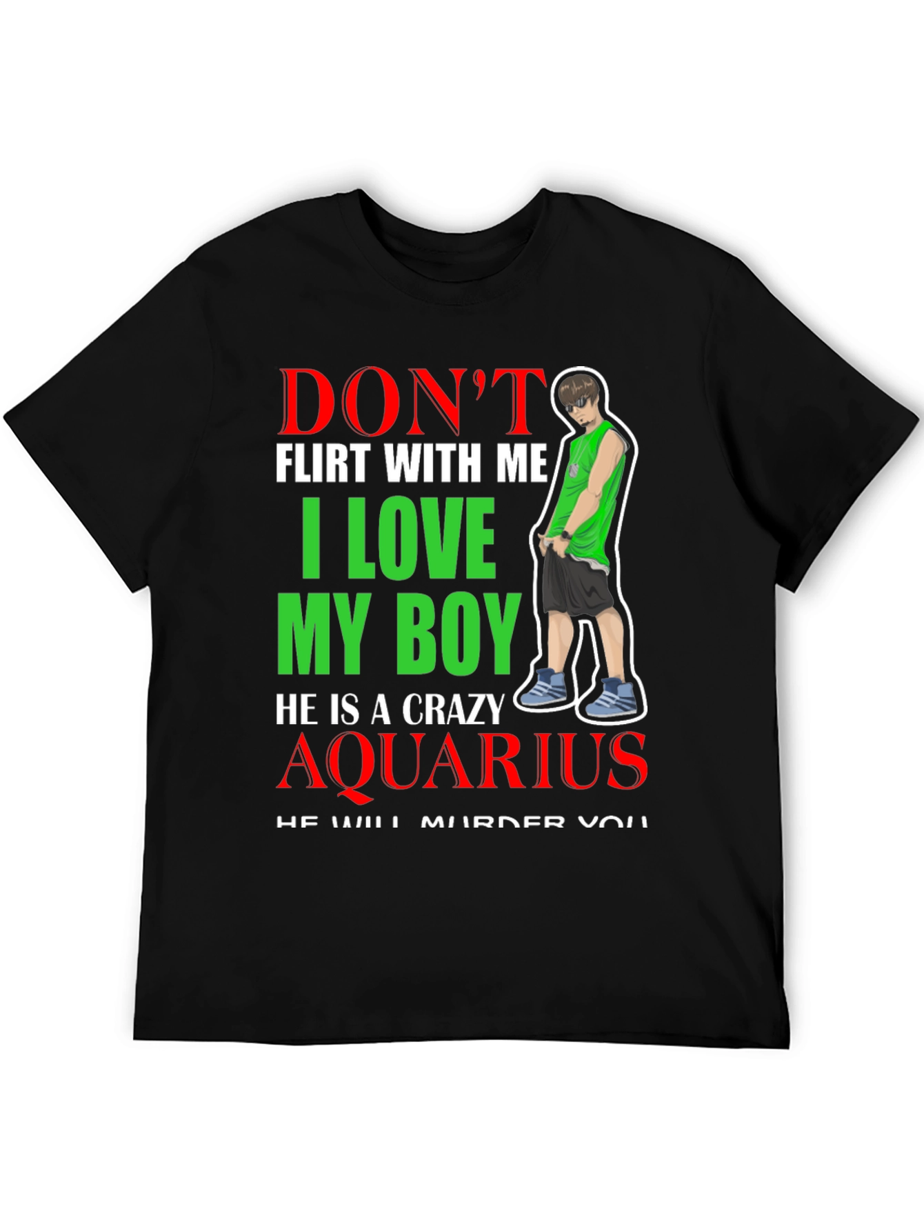 Crazy Aquarius Boy Graphic T-Shirt