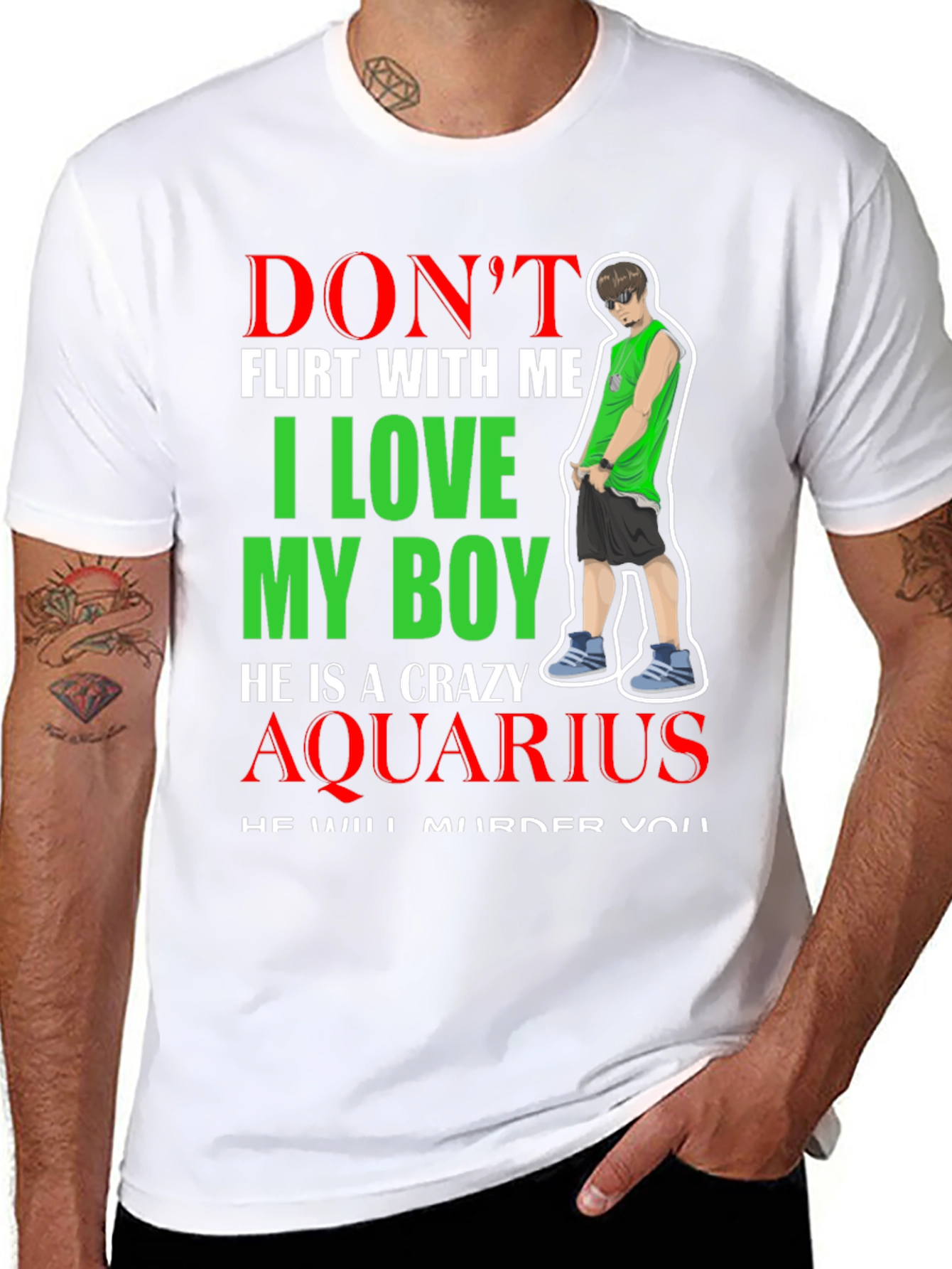 Crazy Aquarius Boy Graphic T-Shirt
