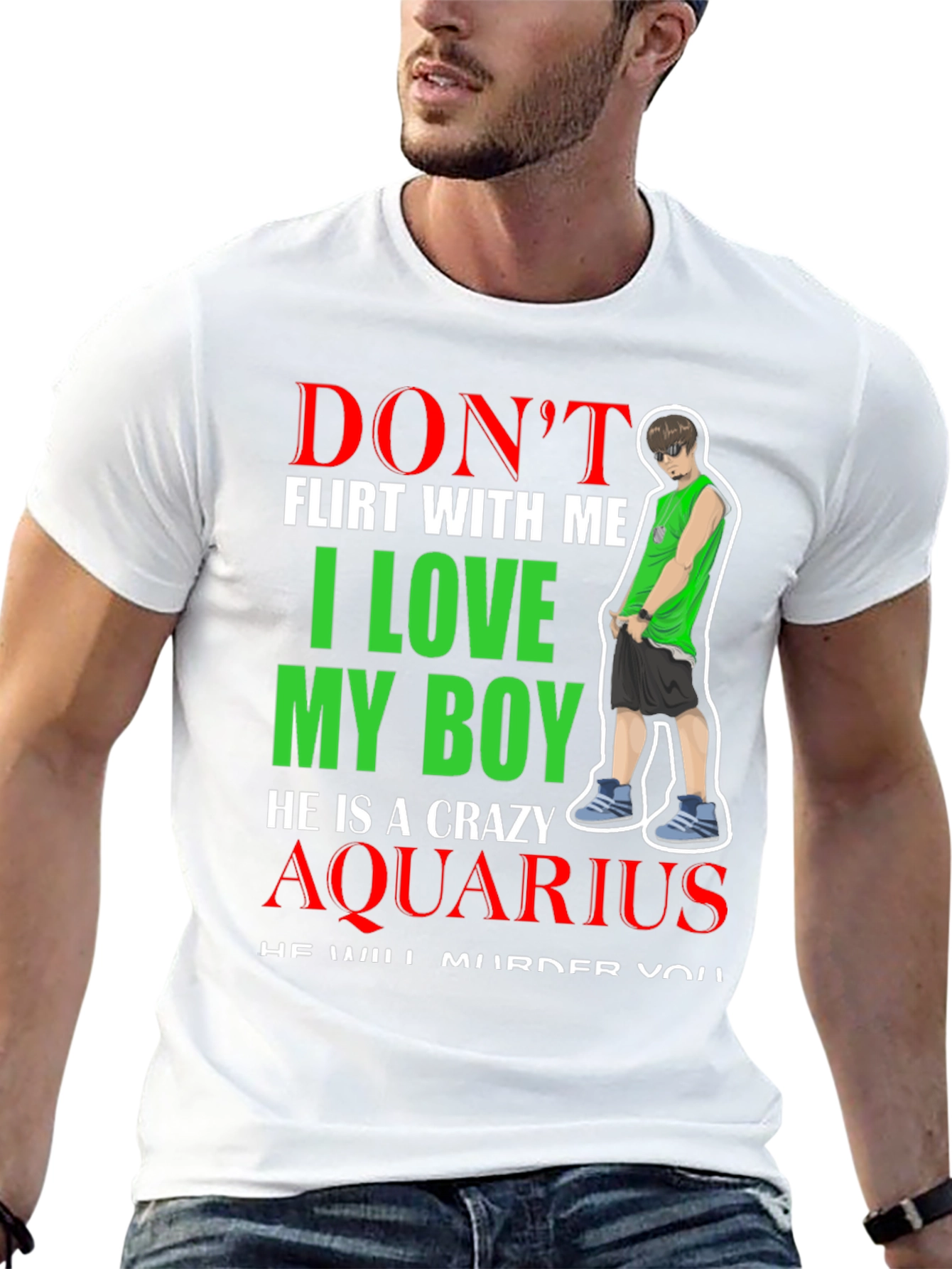 Crazy Aquarius Boy Graphic T-Shirt