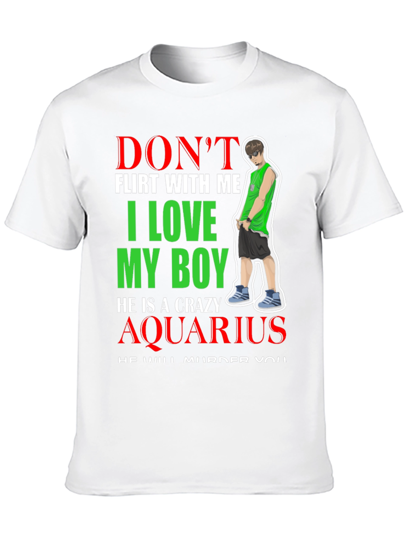 Crazy Aquarius Boy Graphic T-Shirt