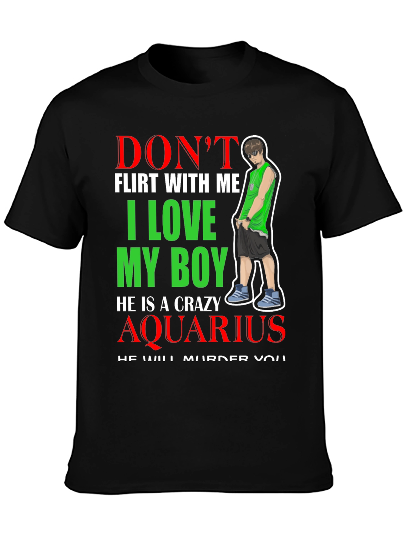 Crazy Aquarius Boy Graphic T-Shirt