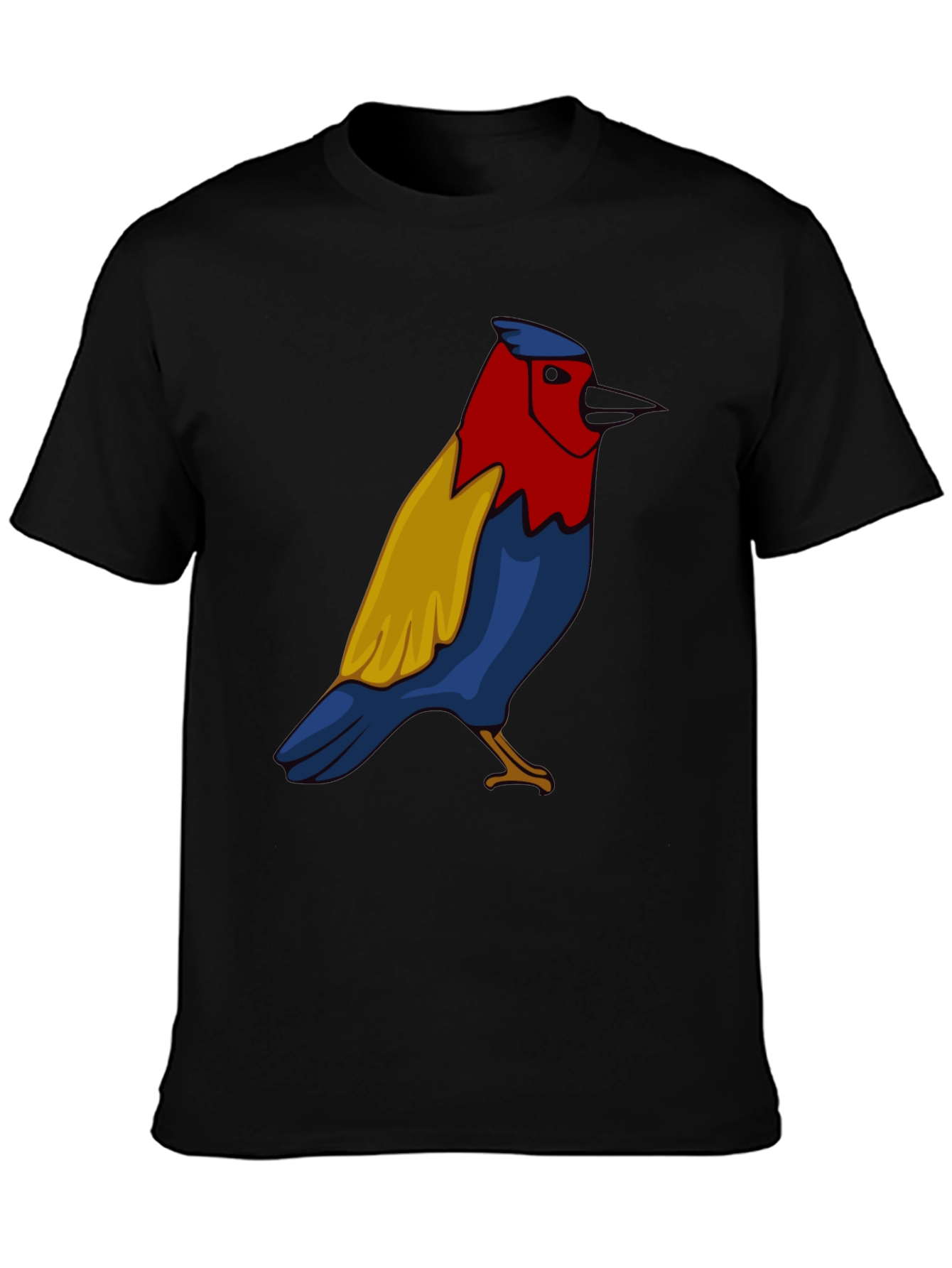 Bird Graphic T-Shirt - Black Casual Tee