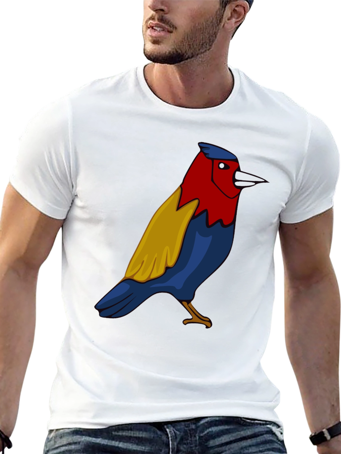 Bird Graphic T-Shirt - Black Casual Tee