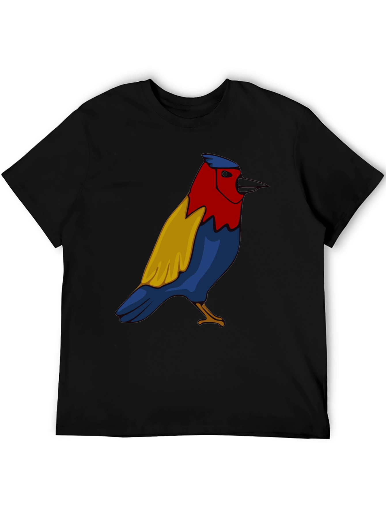 Bird Graphic T-Shirt - Black Casual Tee