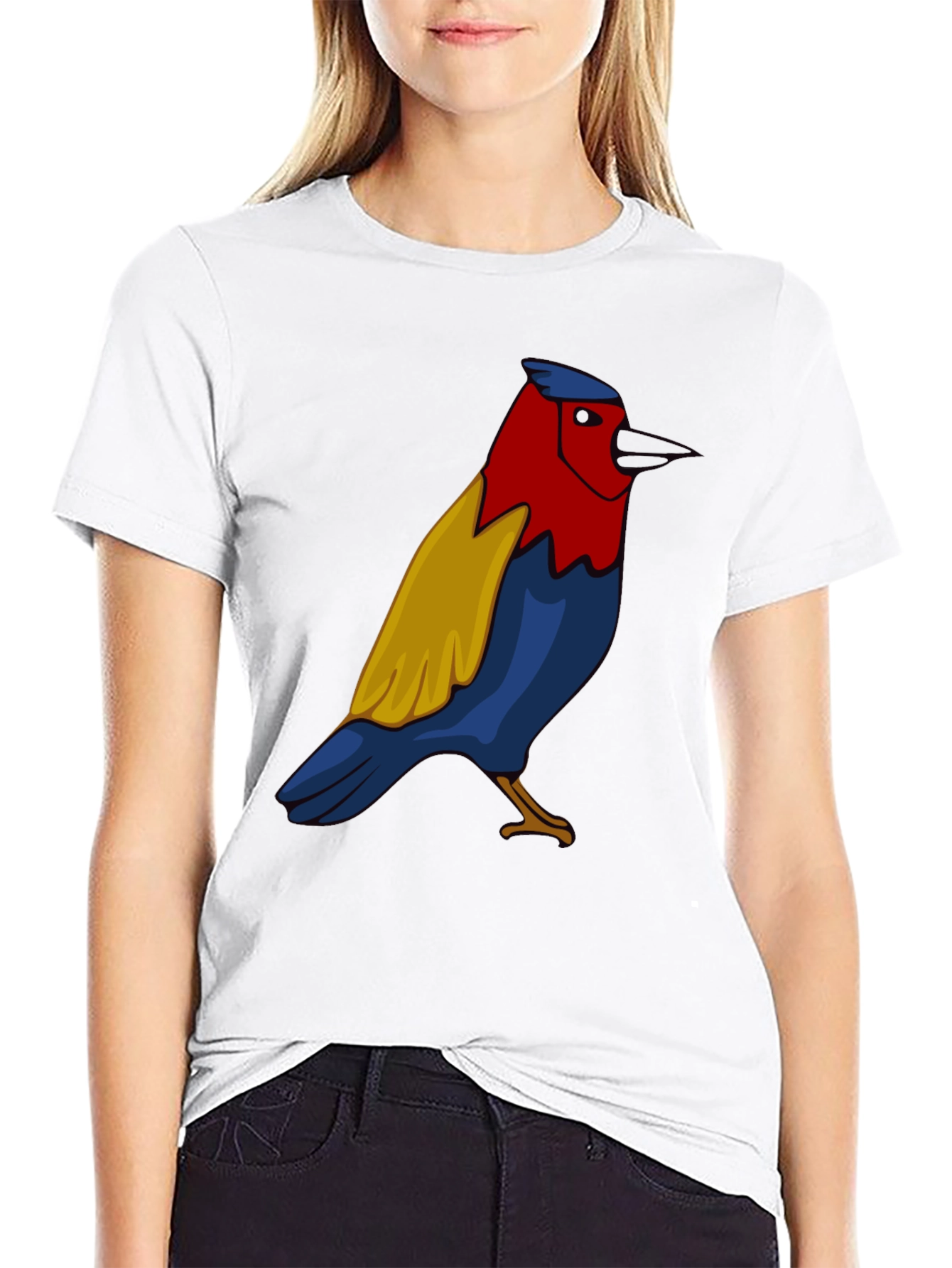 Bird Graphic T-Shirt - Black Casual Tee