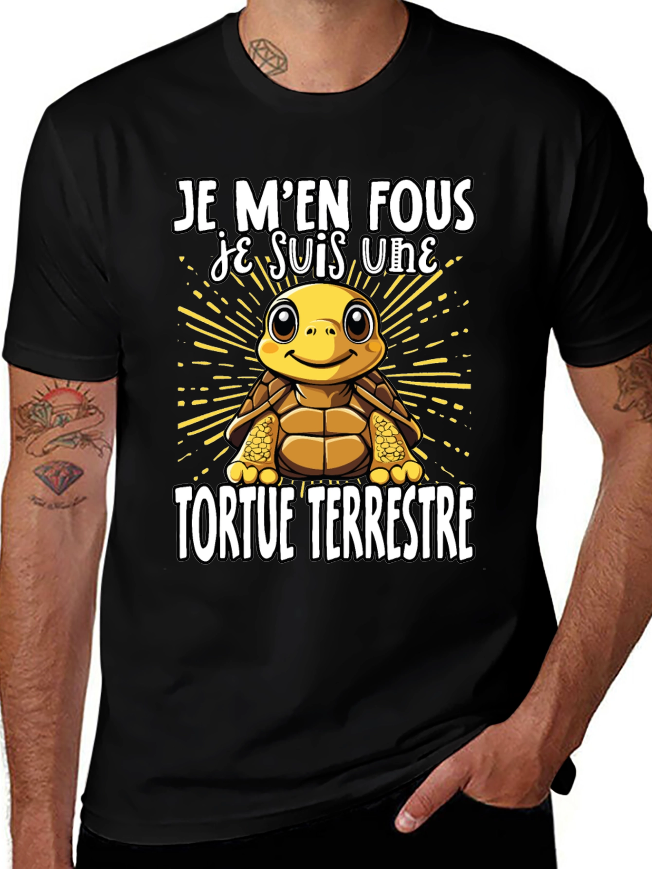 Funny French Turtle T-Shirt - Je Men Fous