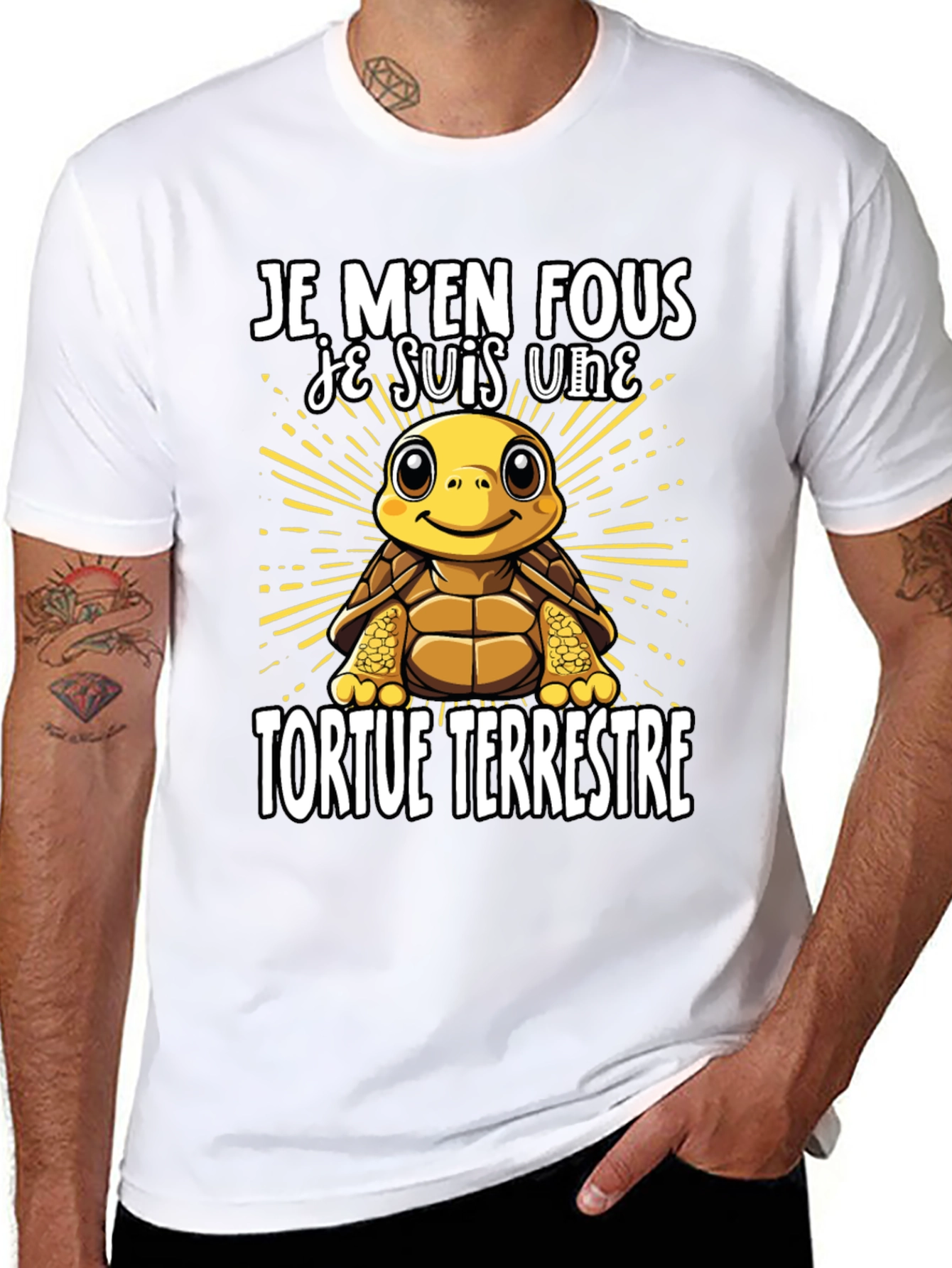 Funny French Turtle T-Shirt - Je Men Fous