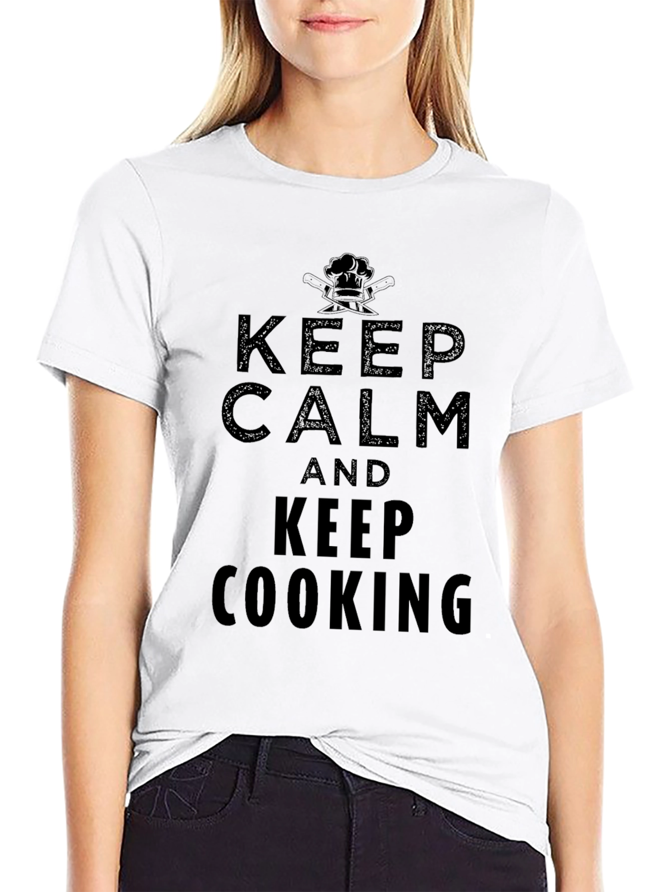 Keep Calm and Keep Cooking T-Shirt - Black