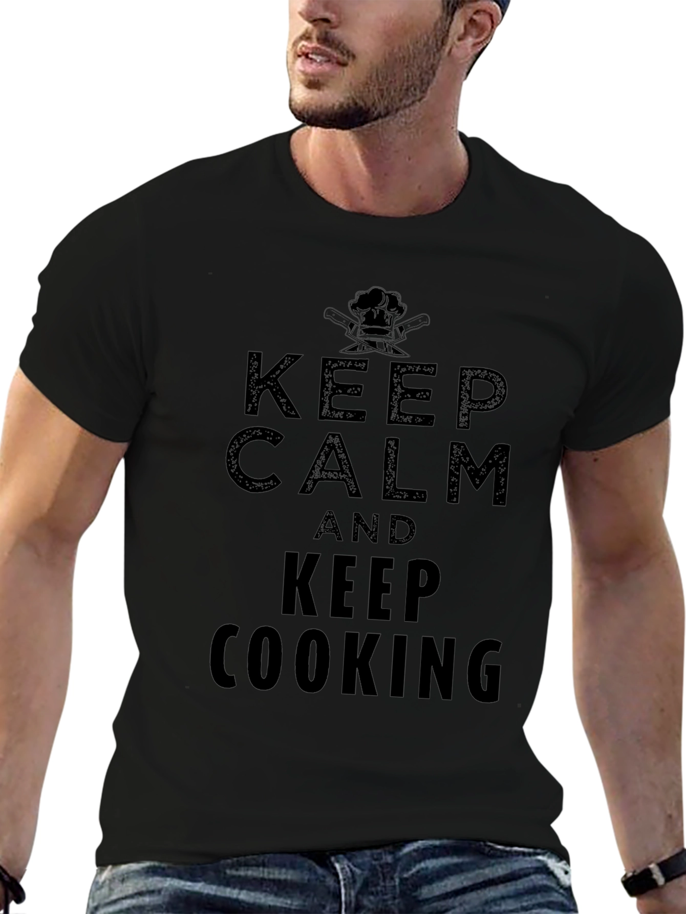 Keep Calm and Keep Cooking T-Shirt - Black