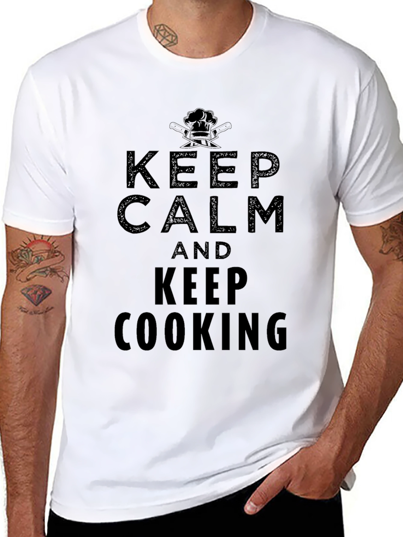 Keep Calm and Keep Cooking T-Shirt - Black