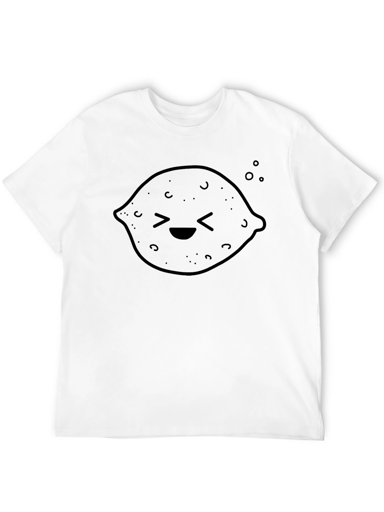 Happy Lemon Graphic Tee - Soft Black Cotton T-Shirt