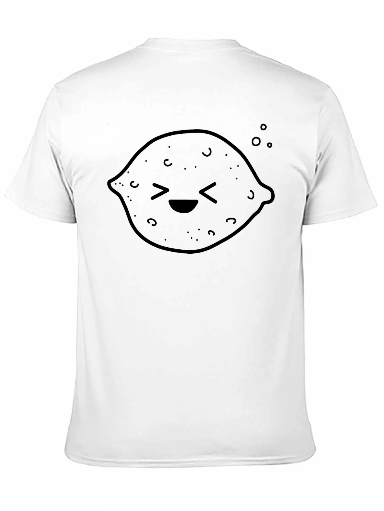 Happy Lemon Graphic Tee - Soft Black Cotton T-Shirt