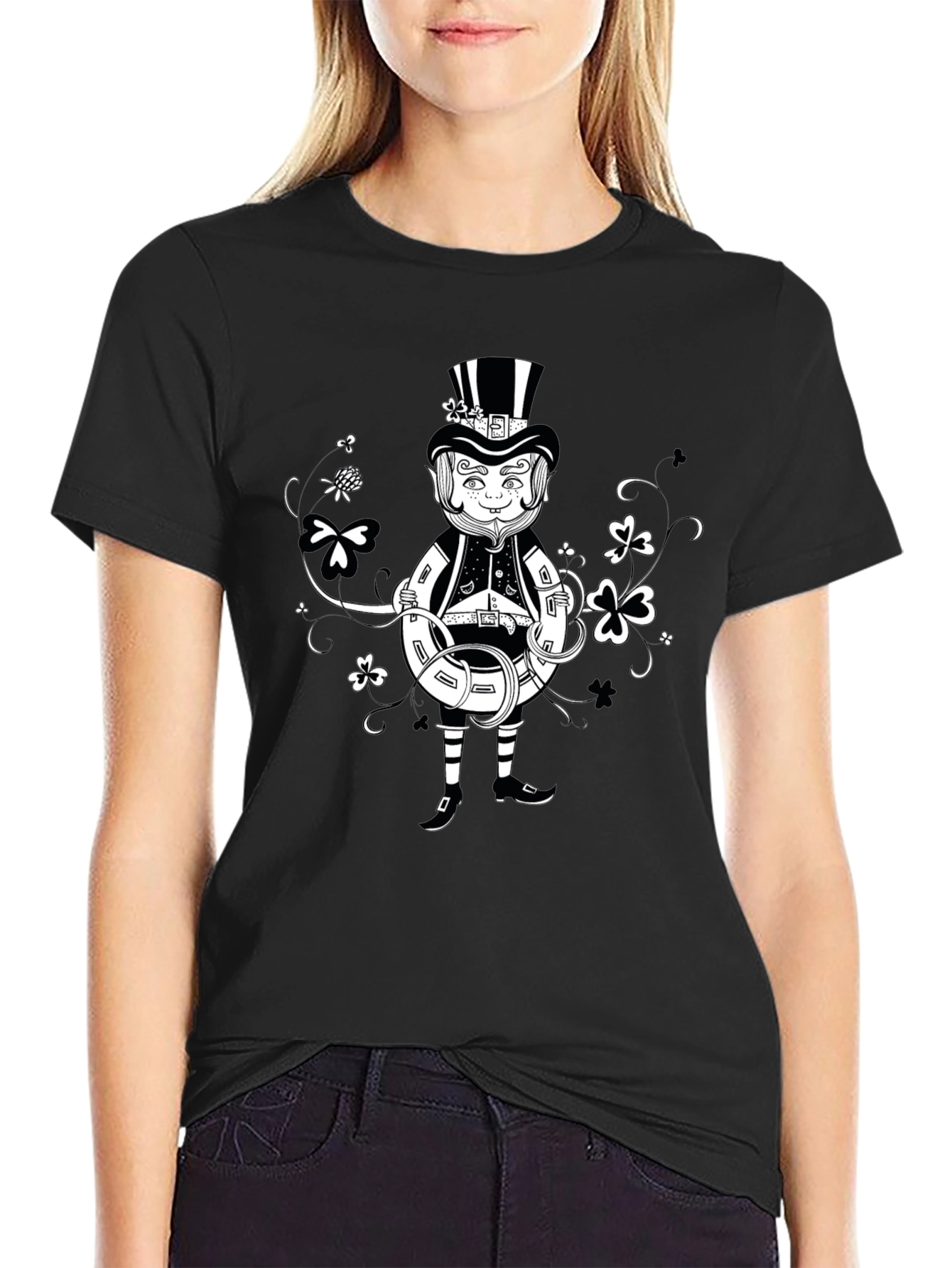Lucky Leprechaun Black T-Shirt