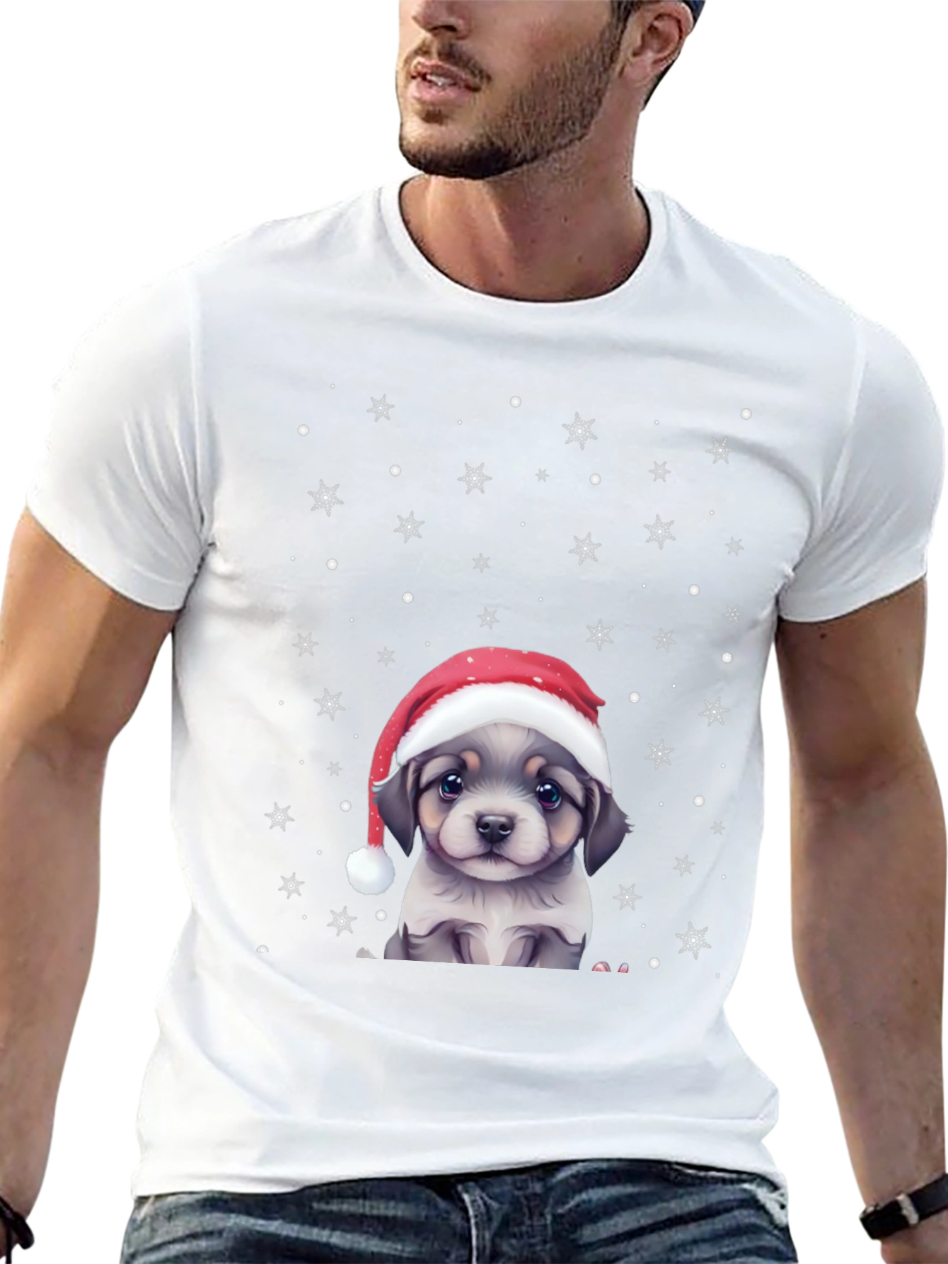 Festive Puppy Graphic Tee