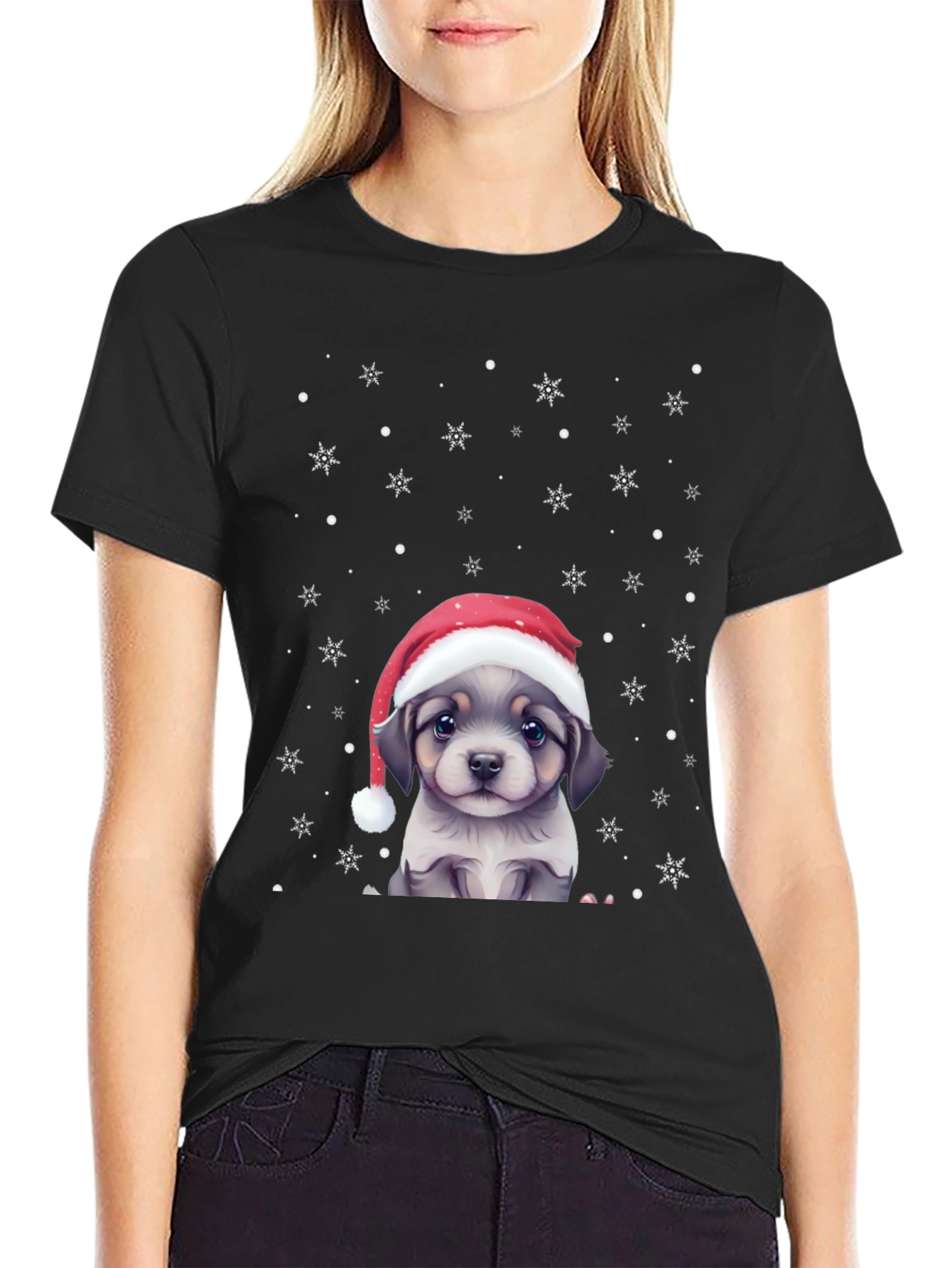 Festive Puppy Graphic Tee