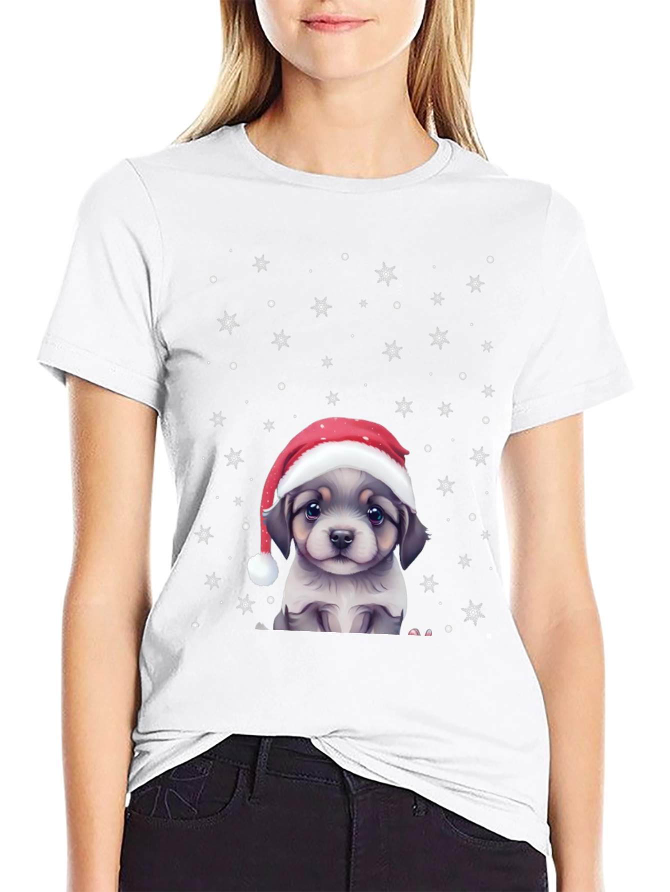 Festive Puppy Graphic Tee