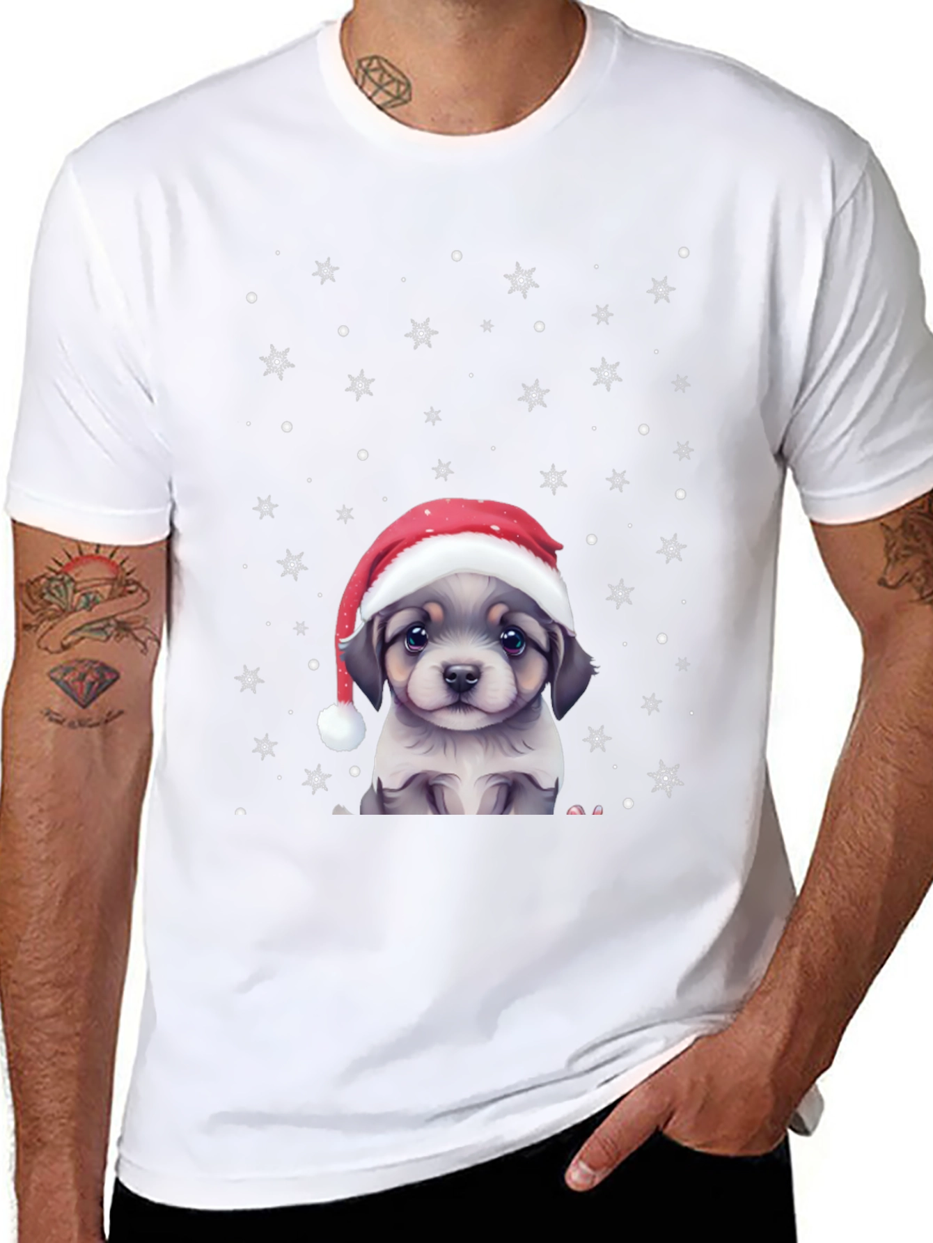 Festive Puppy Graphic Tee