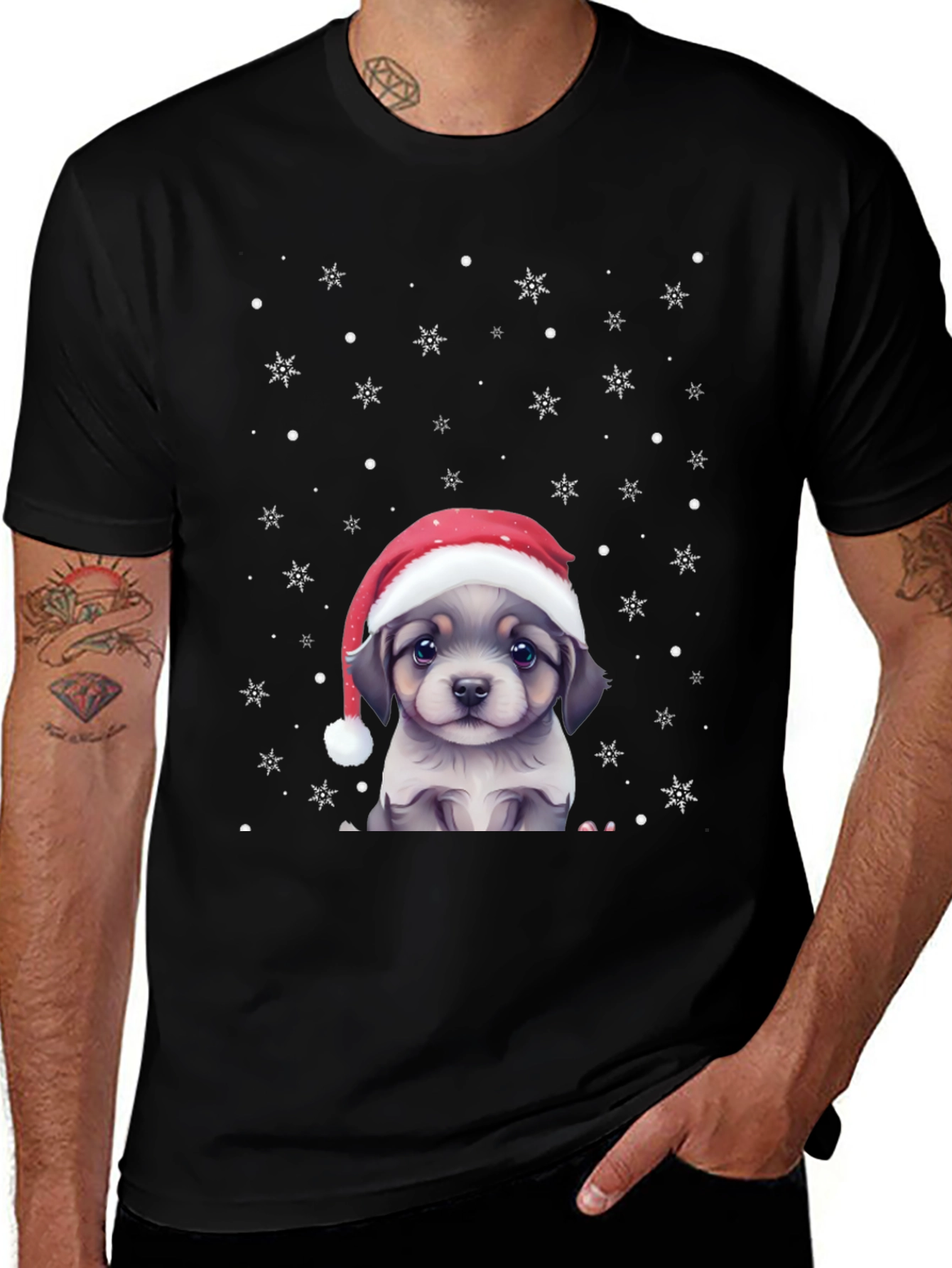 Festive Puppy Graphic Tee