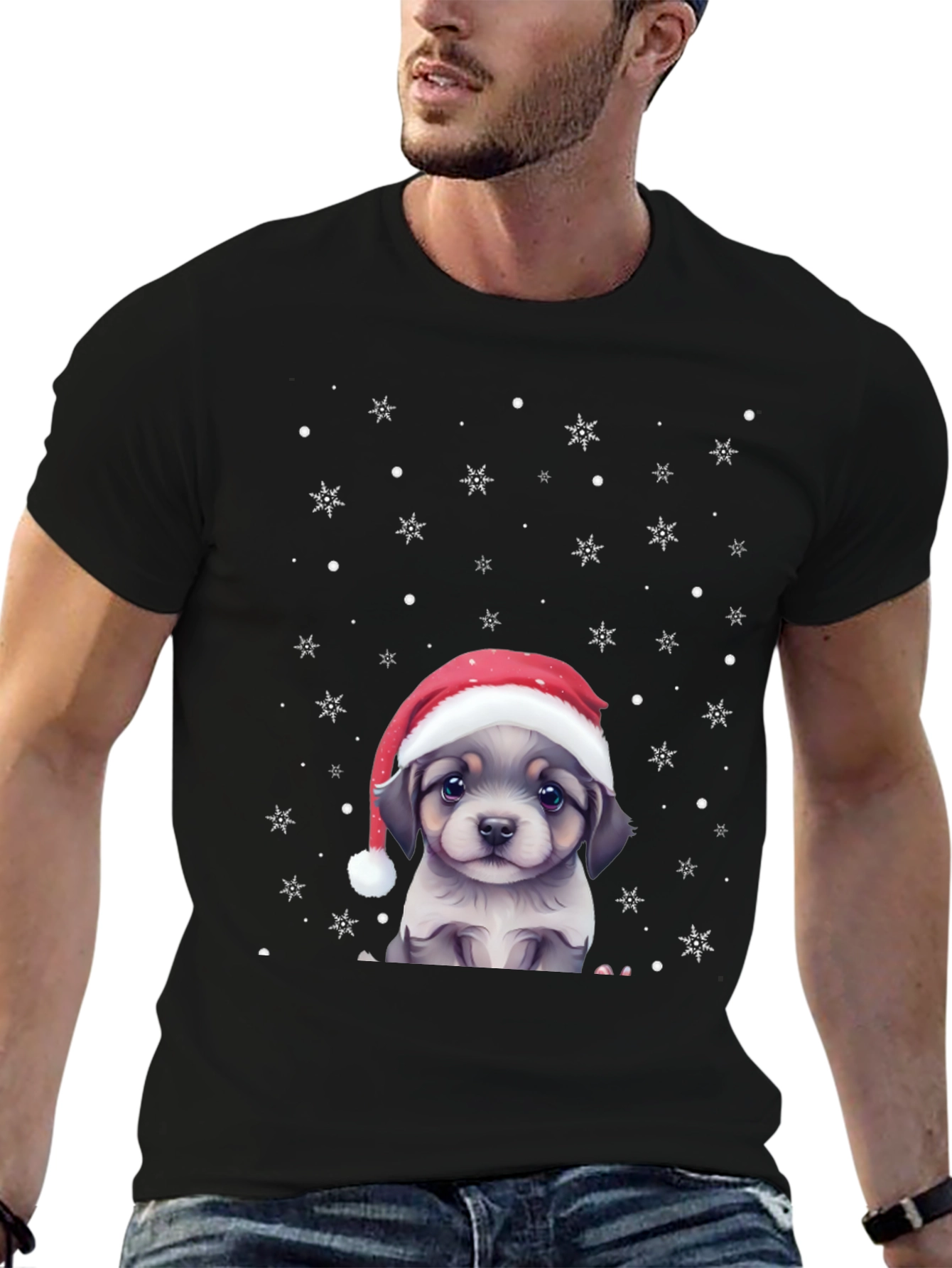 Festive Puppy Graphic Tee