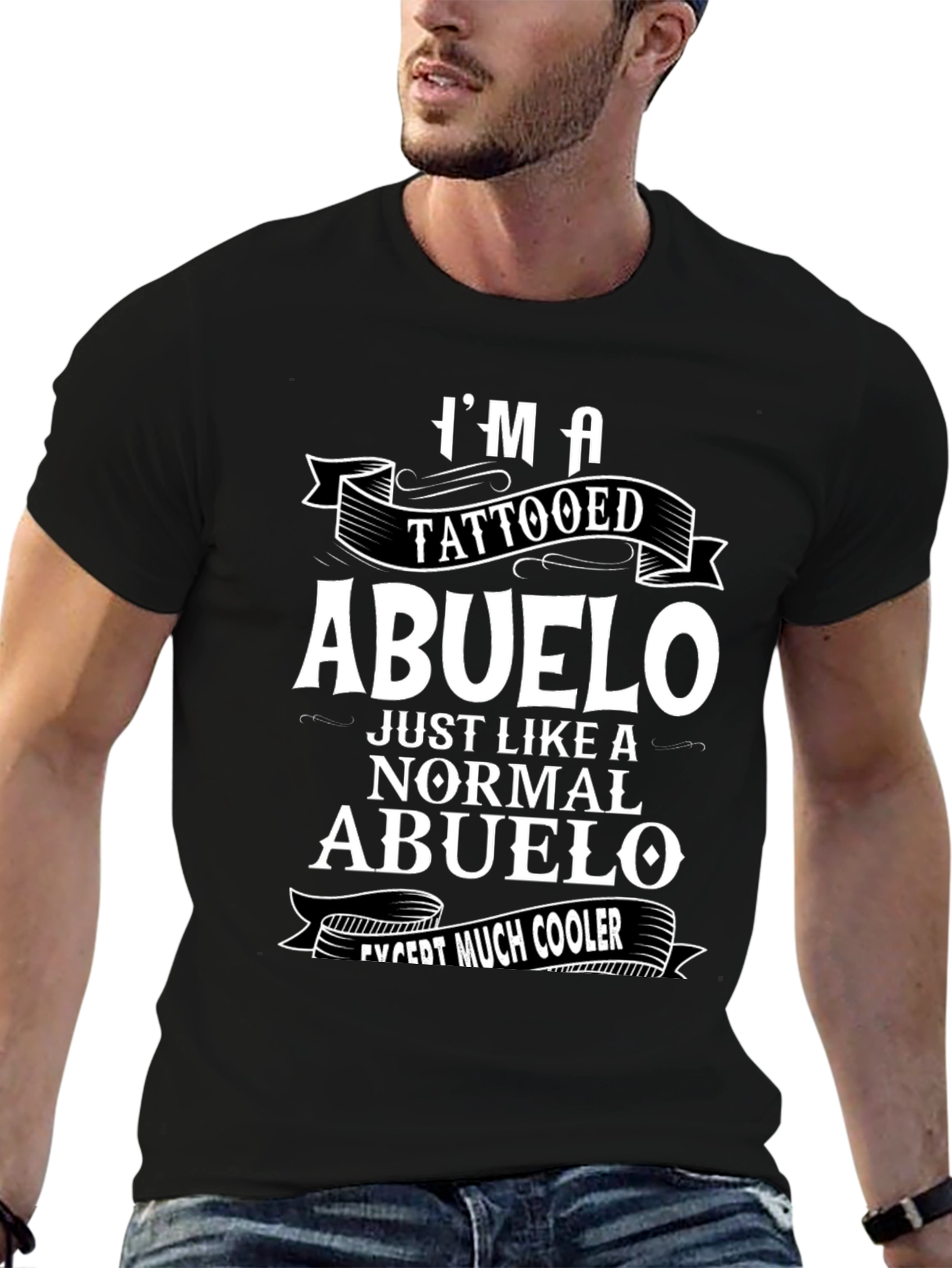 Tattooed Abuelo Graphic Tee - Cool Grandpa T-Shirt