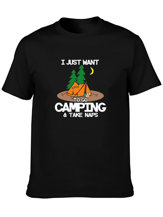 Camping & Naps Graphic Tee - Black