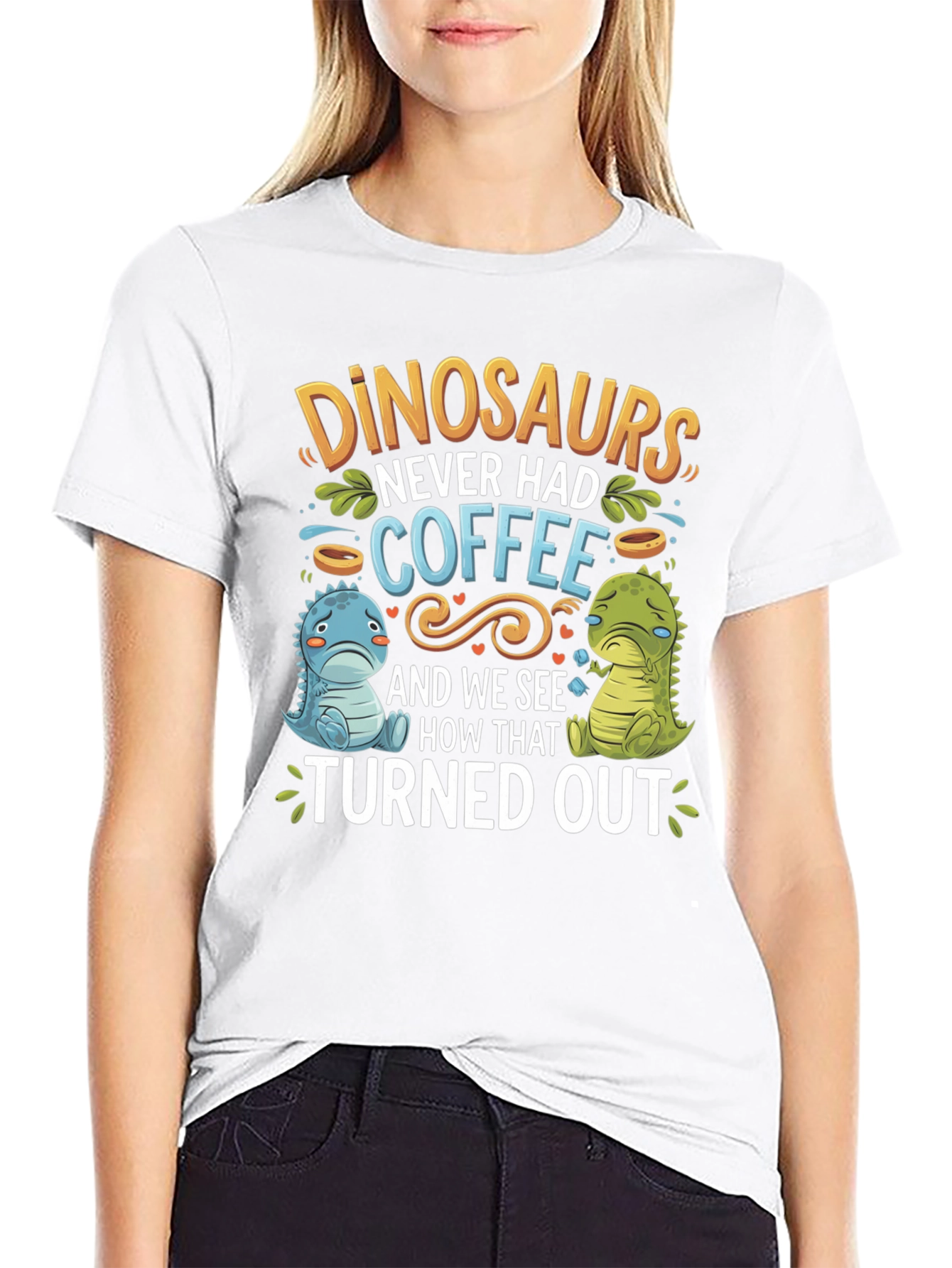 Dinosaurs Never Had Coffee Graphic Tee