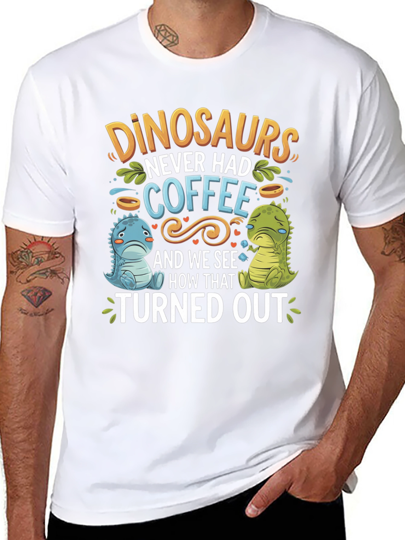 Dinosaurs Never Had Coffee Graphic Tee