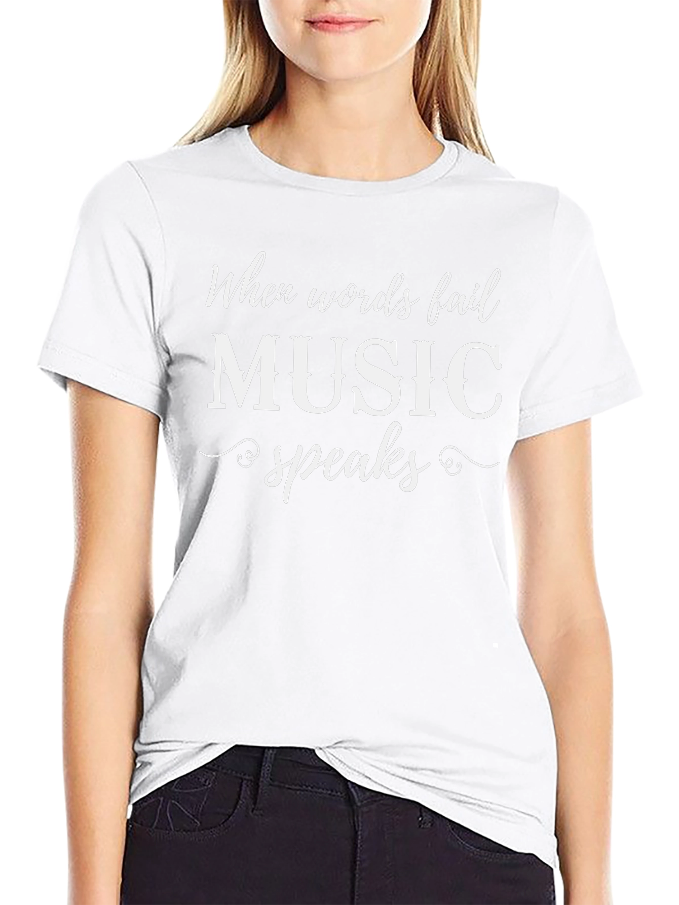Music Speaks Graphic Tee - Soft Cotton Blend T-Shirt