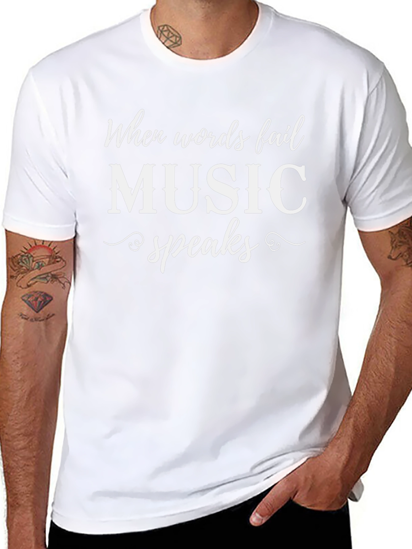 Music Speaks Graphic Tee - Soft Cotton Blend T-Shirt