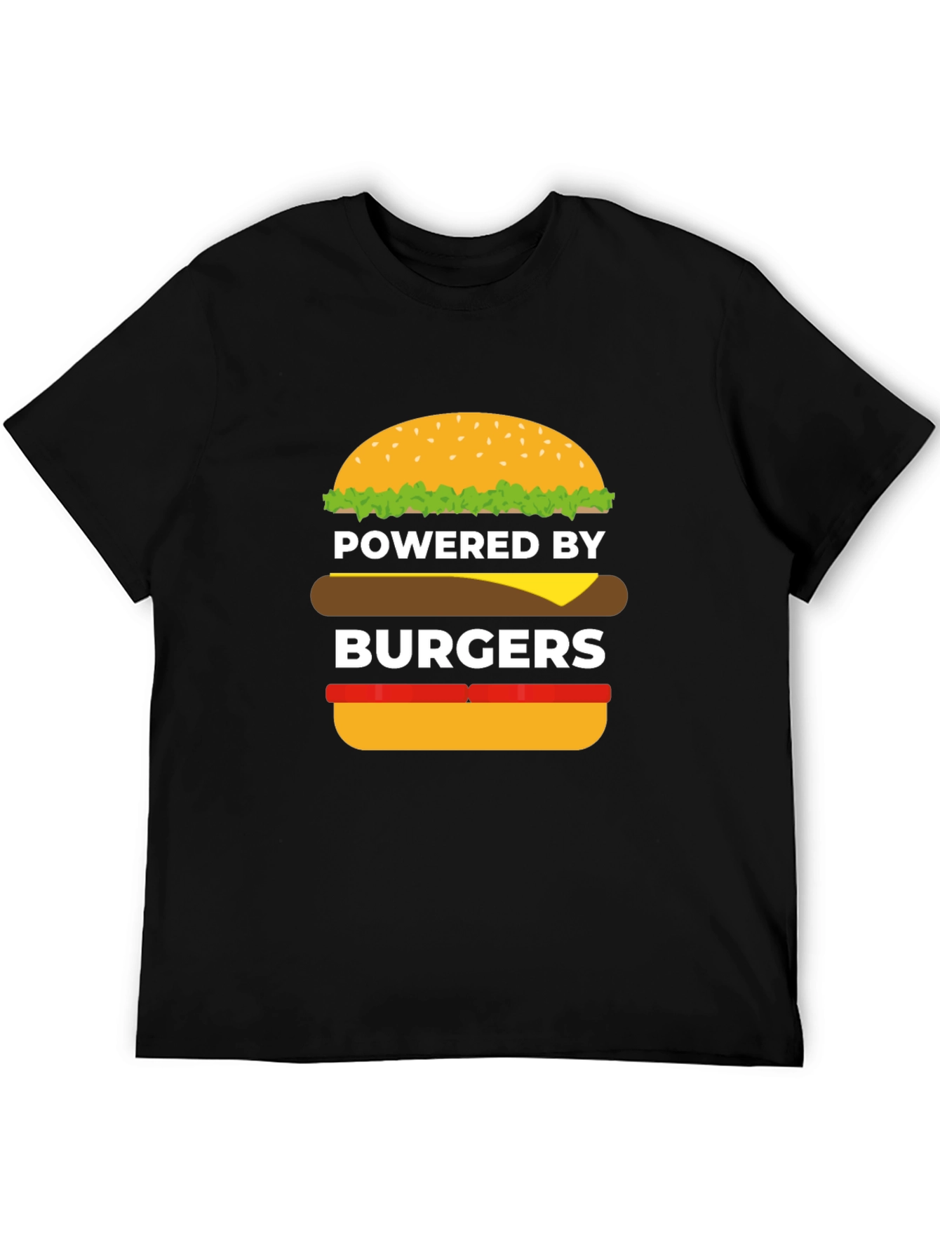 Powered by Burgers Black Graphic Tee