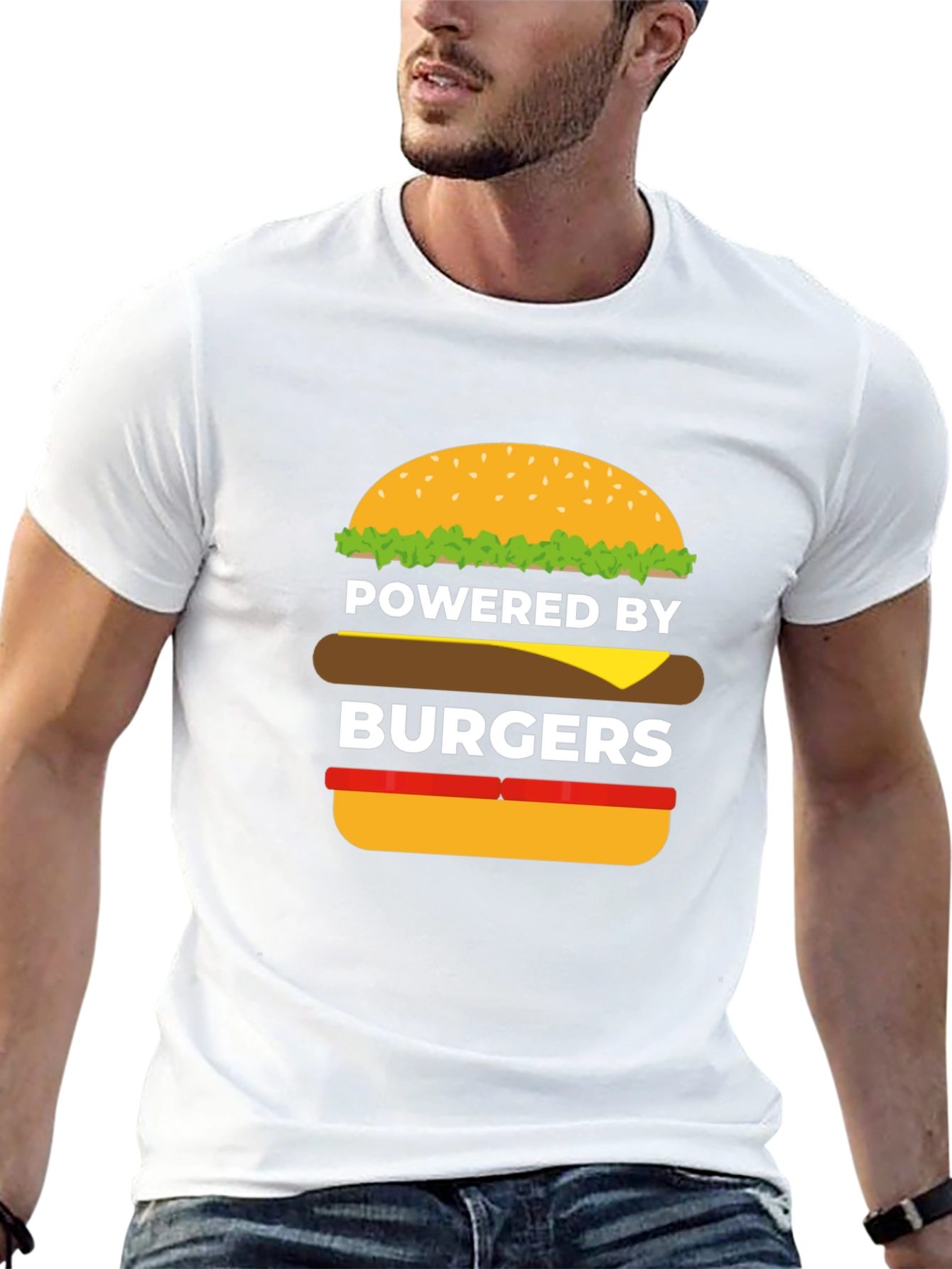Powered by Burgers Black Graphic Tee