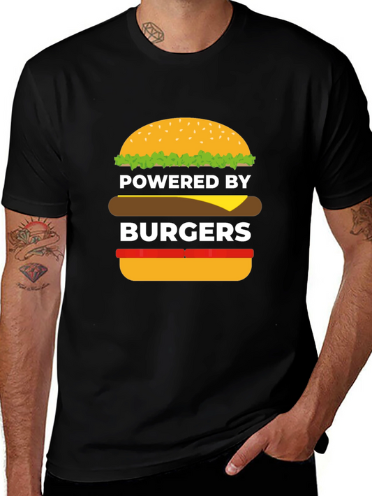 Powered by Burgers Black Graphic Tee