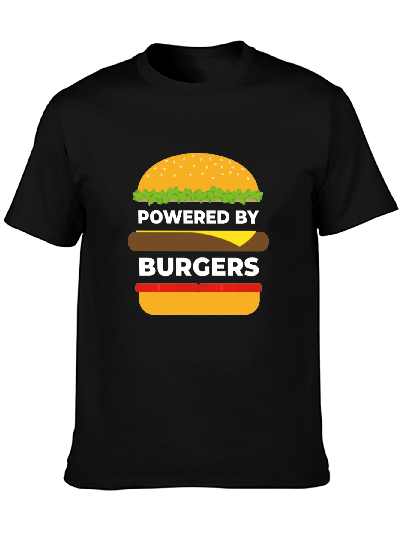 Powered by Burgers Black Graphic Tee