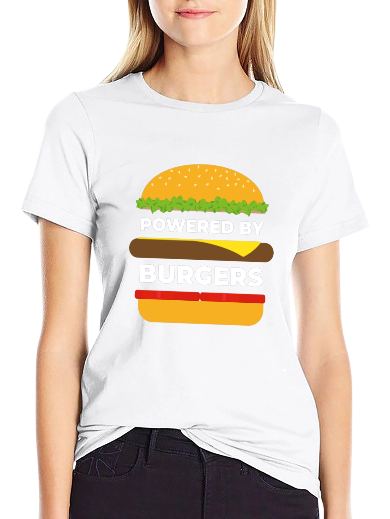 Powered by Burgers Black Graphic Tee