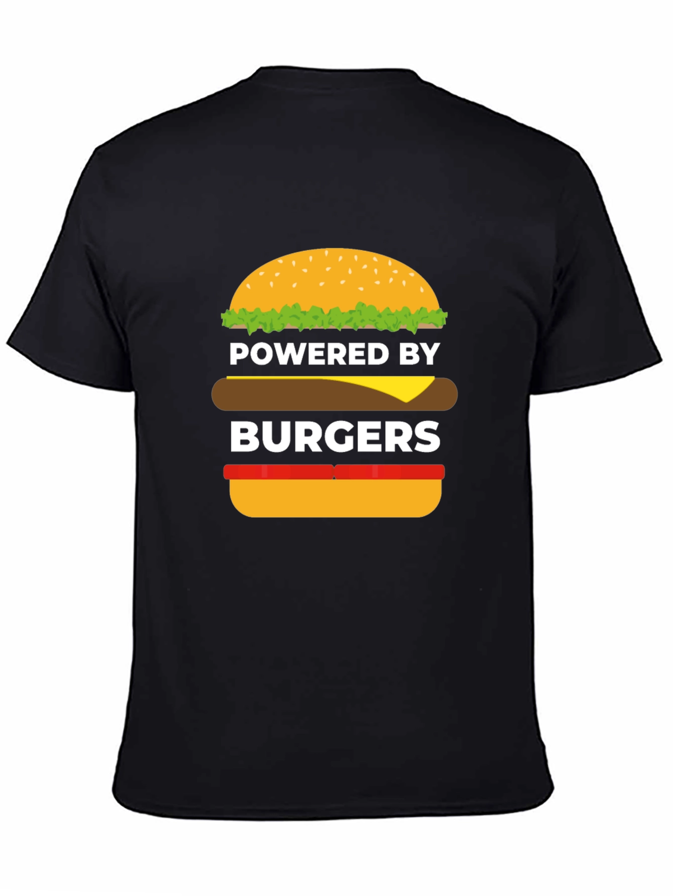 Powered by Burgers Black Graphic Tee