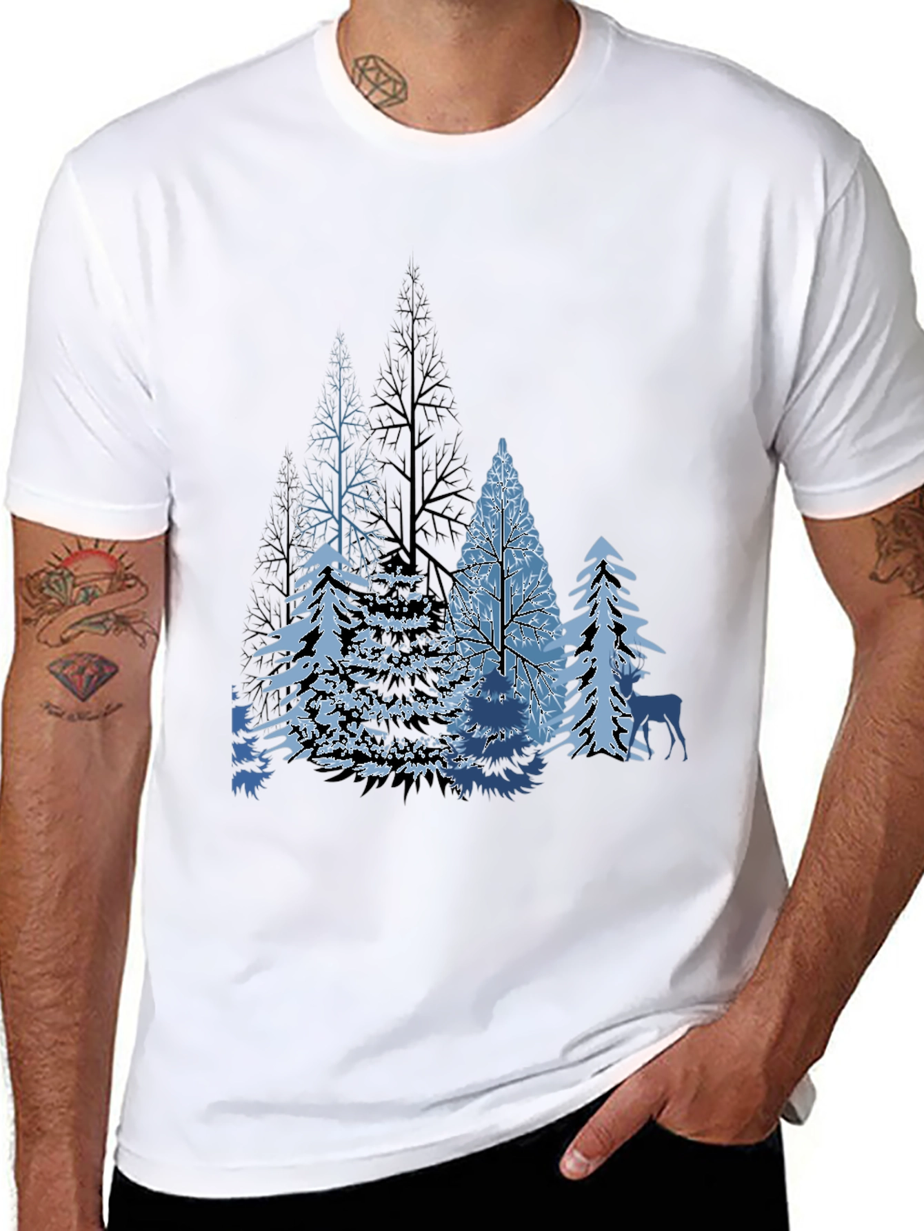 Winter Forest Graphic Tee - Black