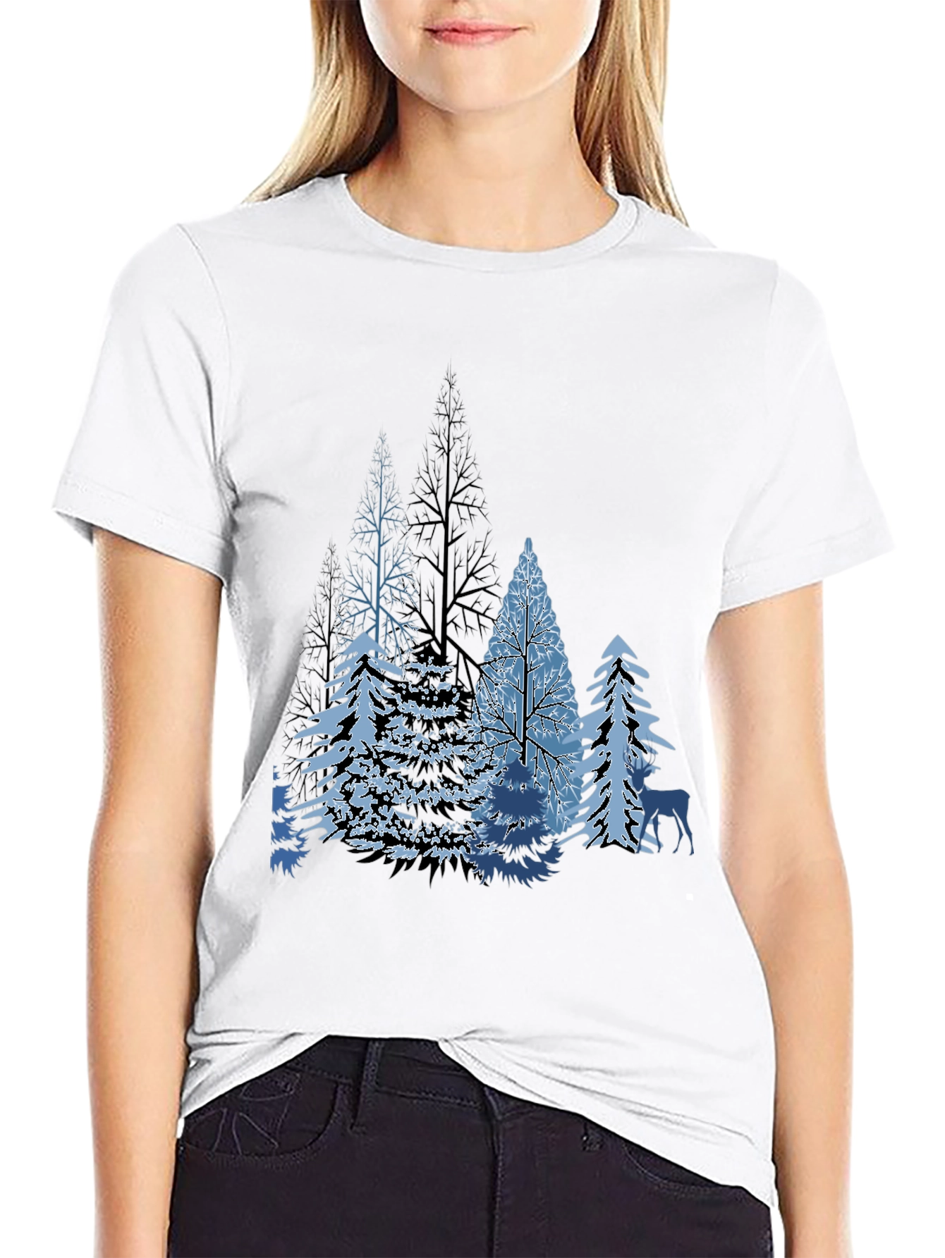 Winter Forest Graphic Tee - Black