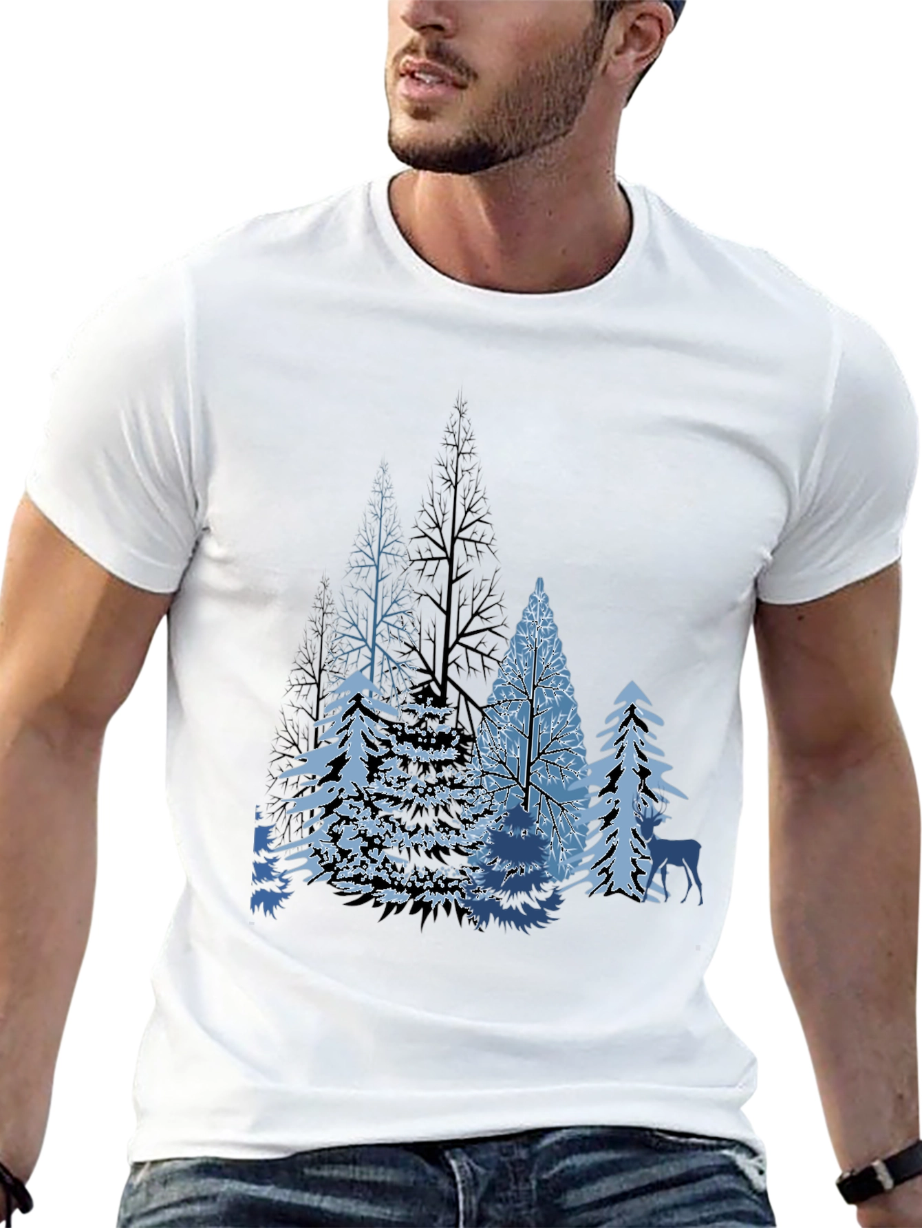 Winter Forest Graphic Tee - Black
