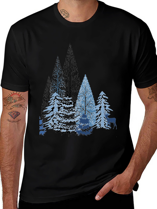 Winter Forest Graphic Tee - Black